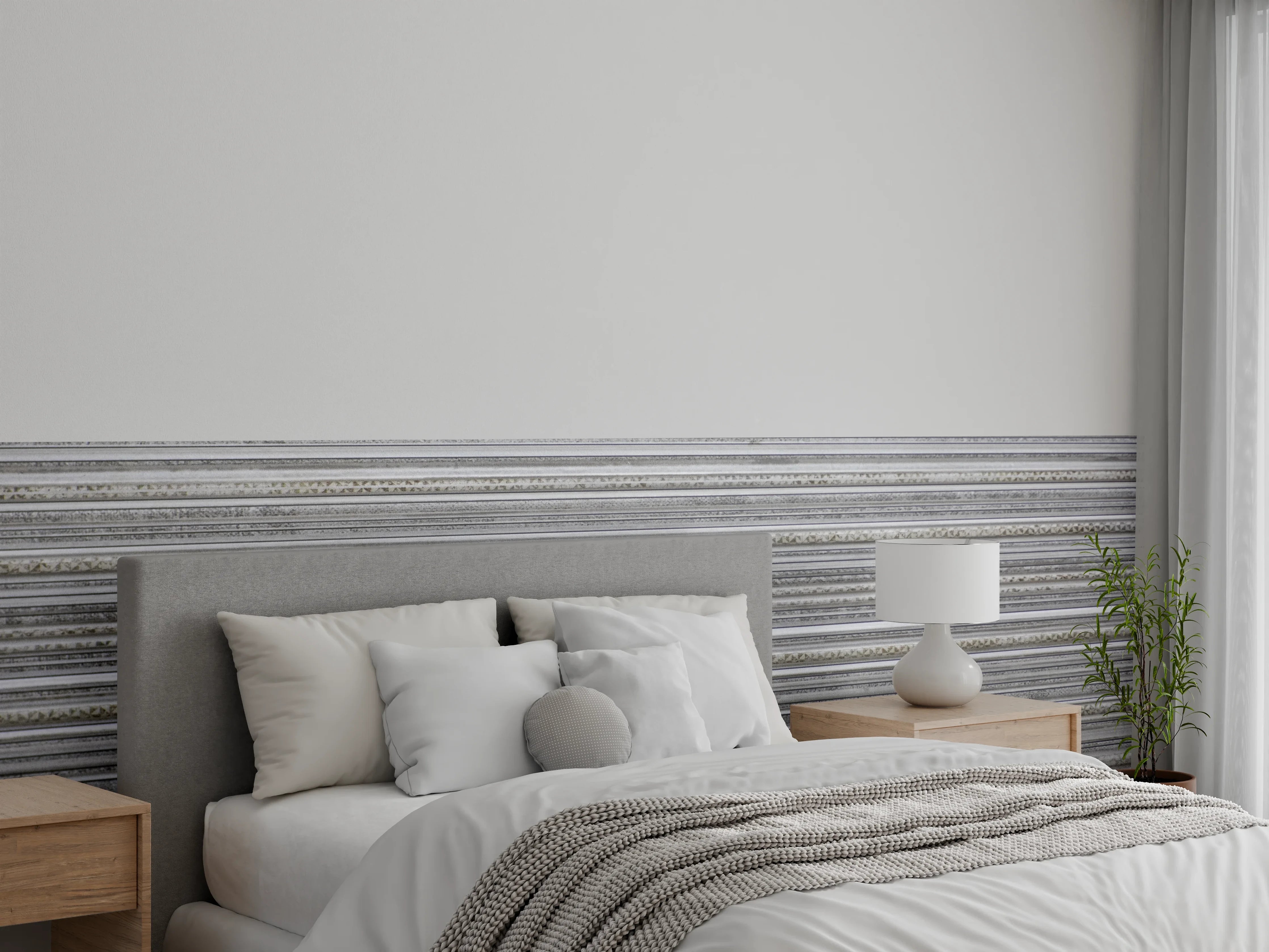 Wandverkleidung Schlafzimmer - Moderne Betontextur in Grau