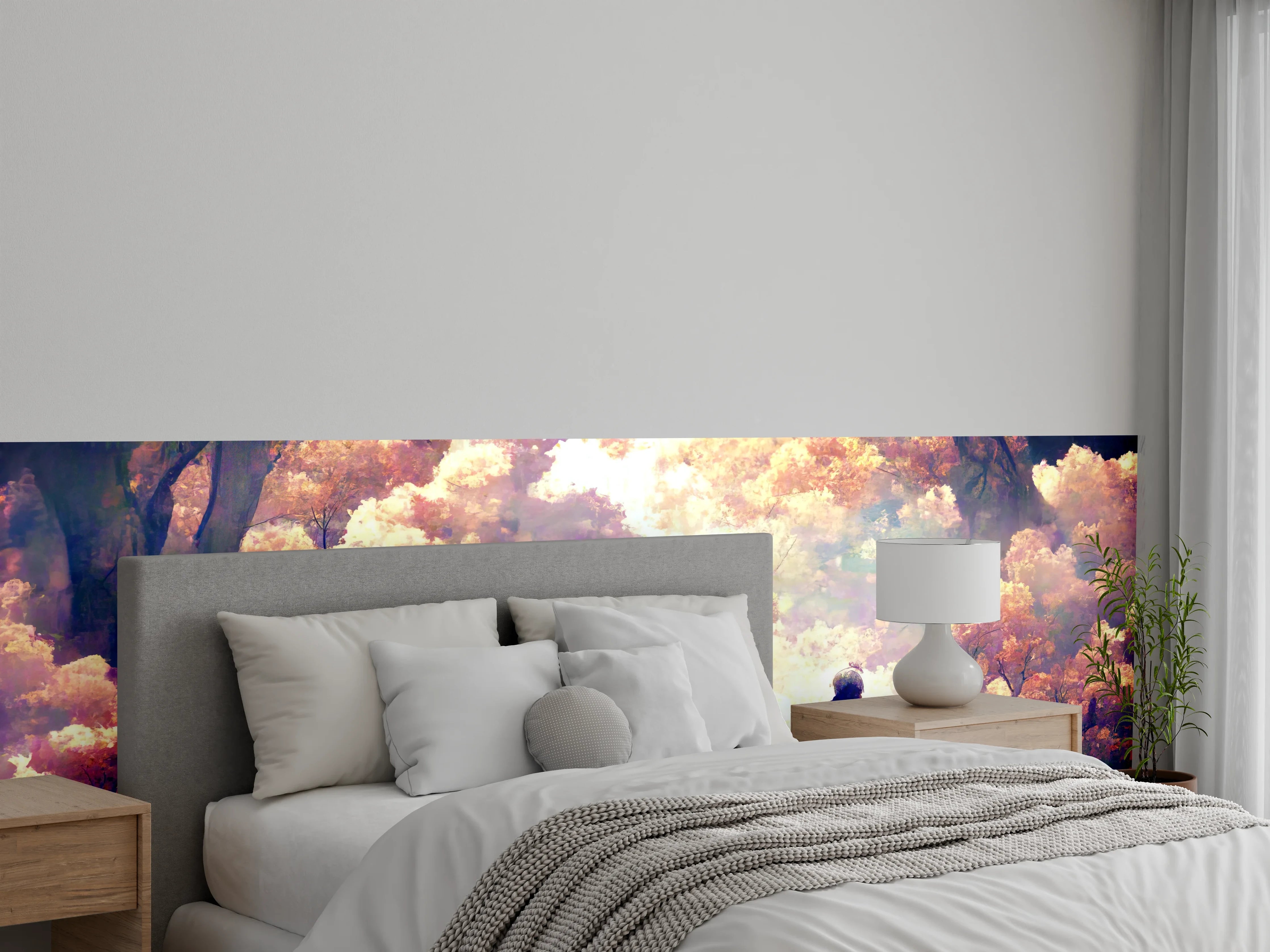 Wandverkleidung Schlafzimmer - Moderne Kunst - Person in den Wäldern