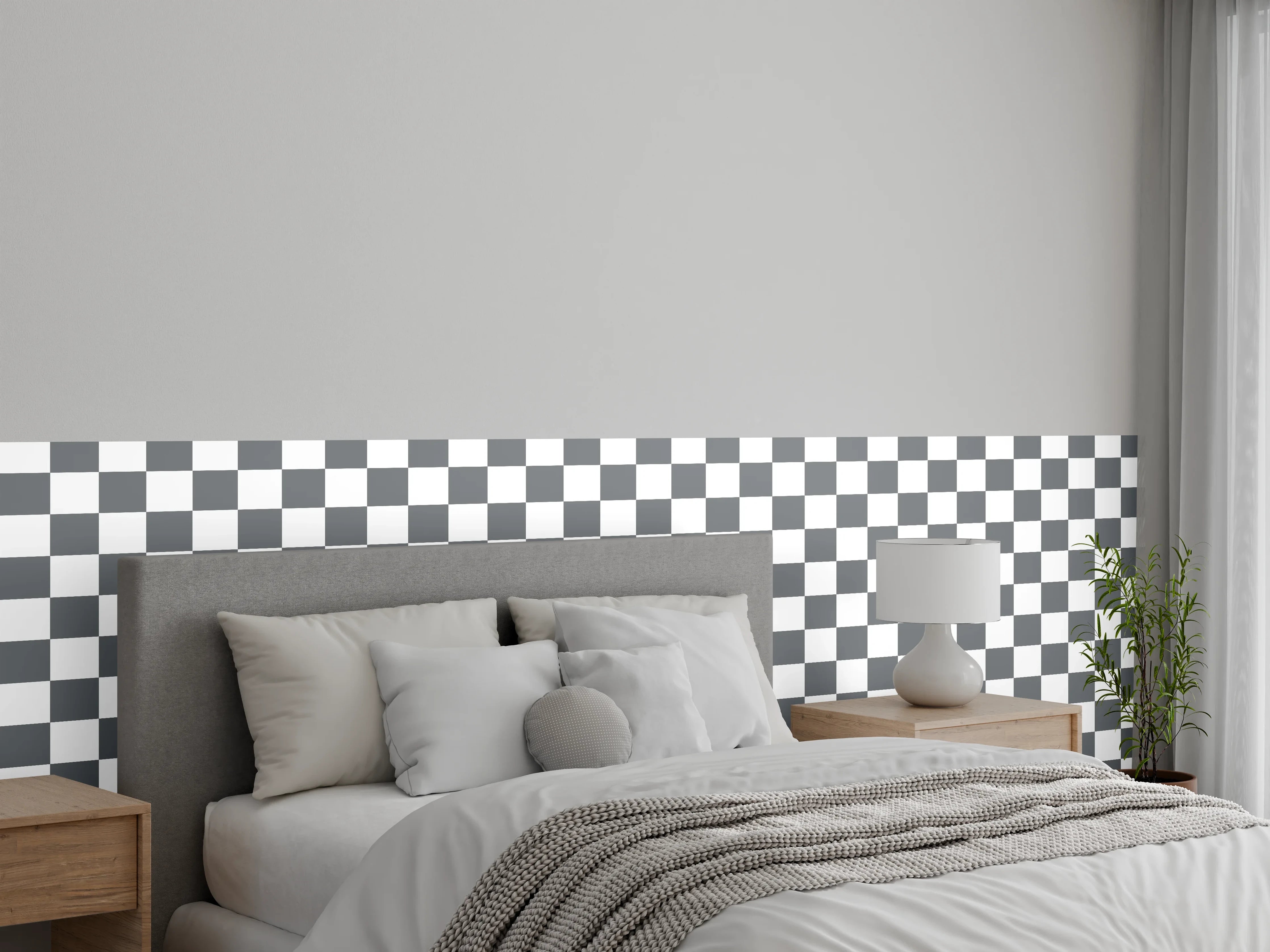 Wandverkleidung Schlafzimmer - Moderne Wanddekoration im Grau-Und-Weiß-Design
