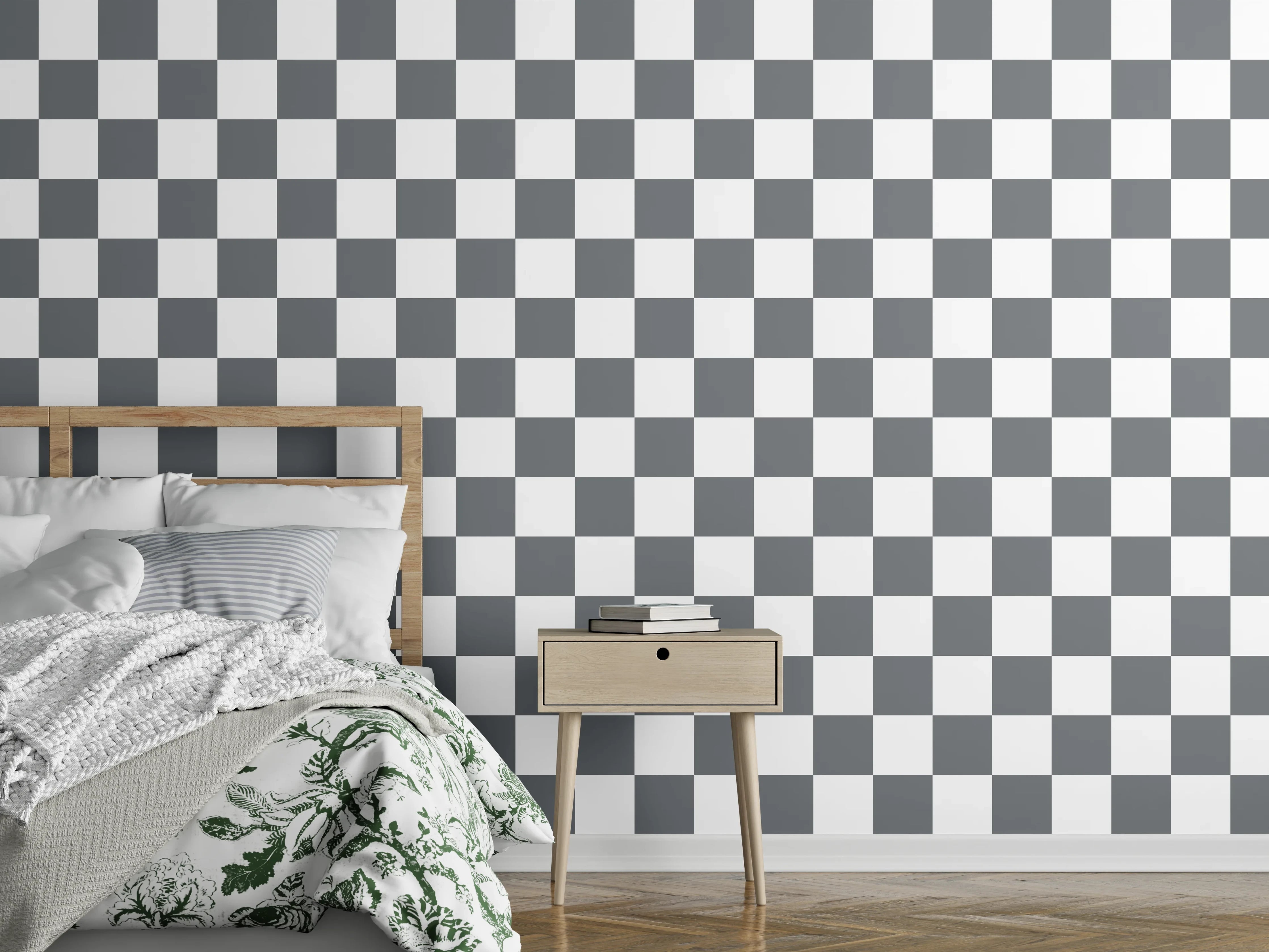 Wandverkleidung Schlafzimmer - Moderne Wanddekoration im Grau-Und-Weiß-Design