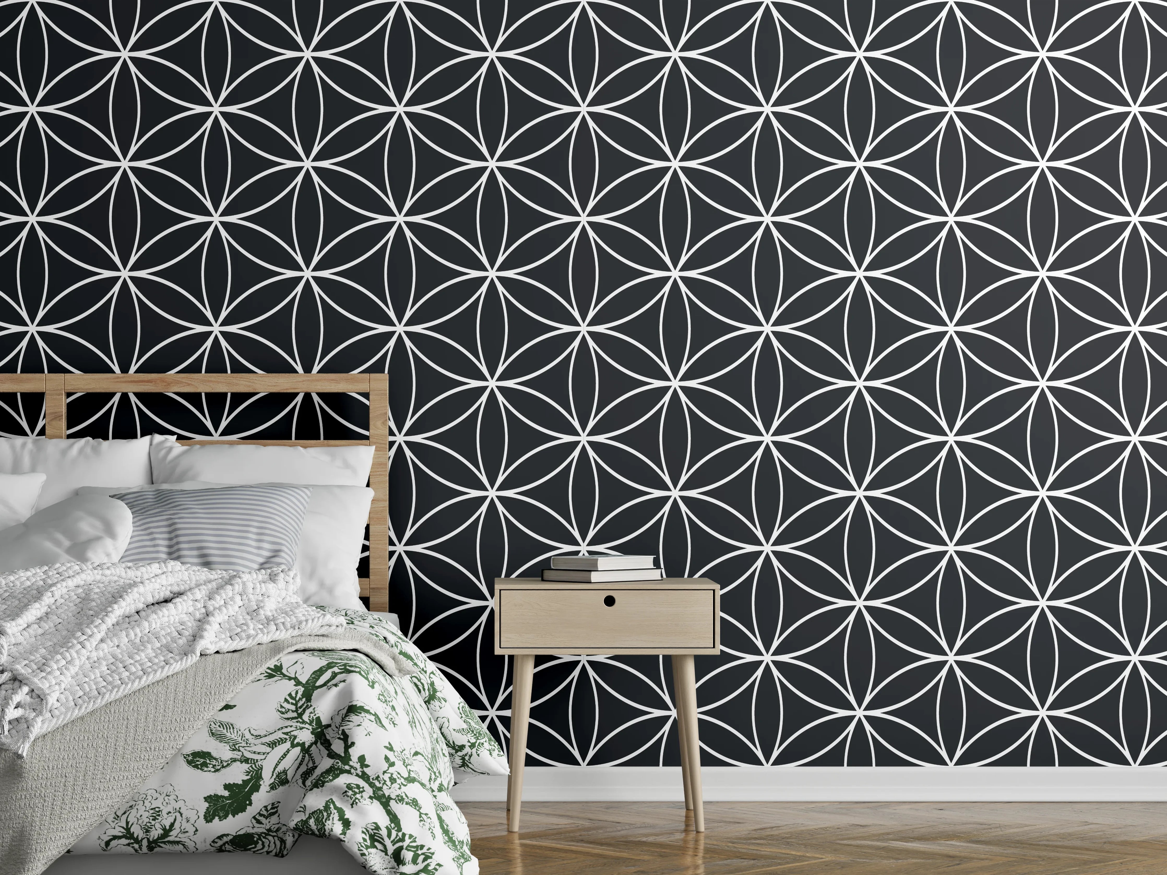 Wandverkleidung Schlafzimmer - Moderne geometrische Dekoration