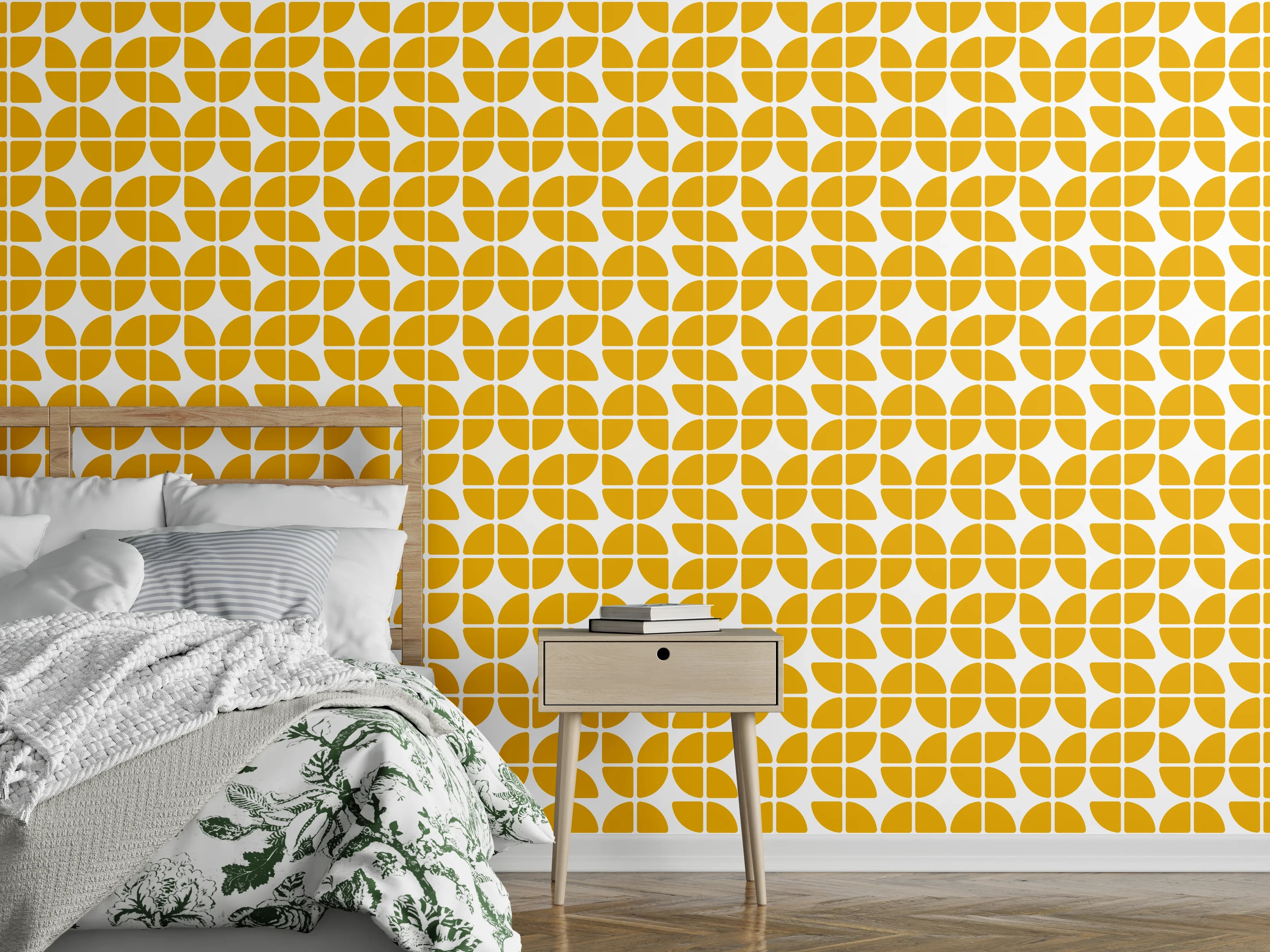 Wandverkleidung Schlafzimmer - Moderne goldene Mustergestaltung