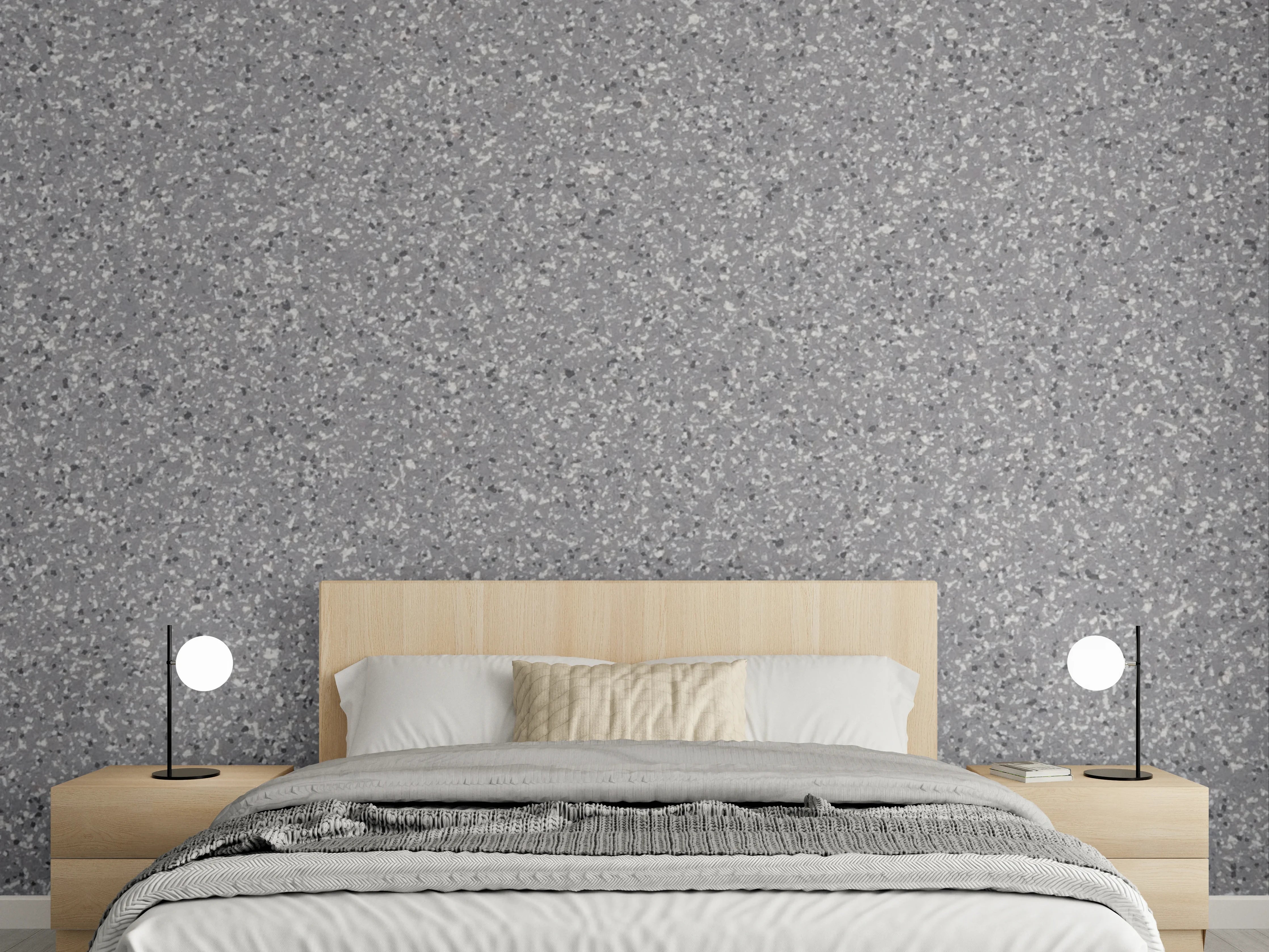 Wandverkleidung Schlafzimmer - Moderne graue Betonoptik Oberfläche