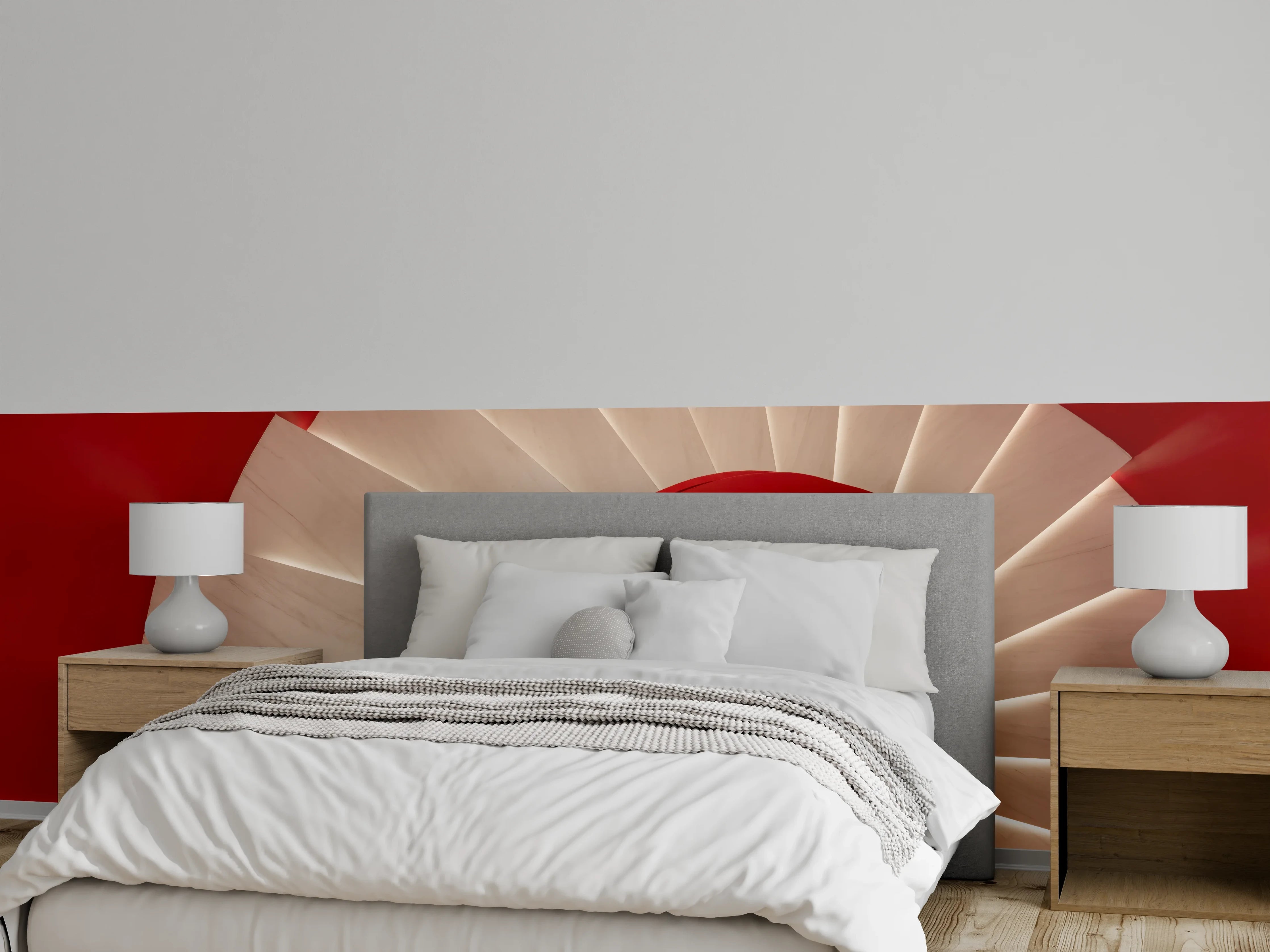 Wandverkleidung Schlafzimmer - Moderne rote Wendeltreppe Design