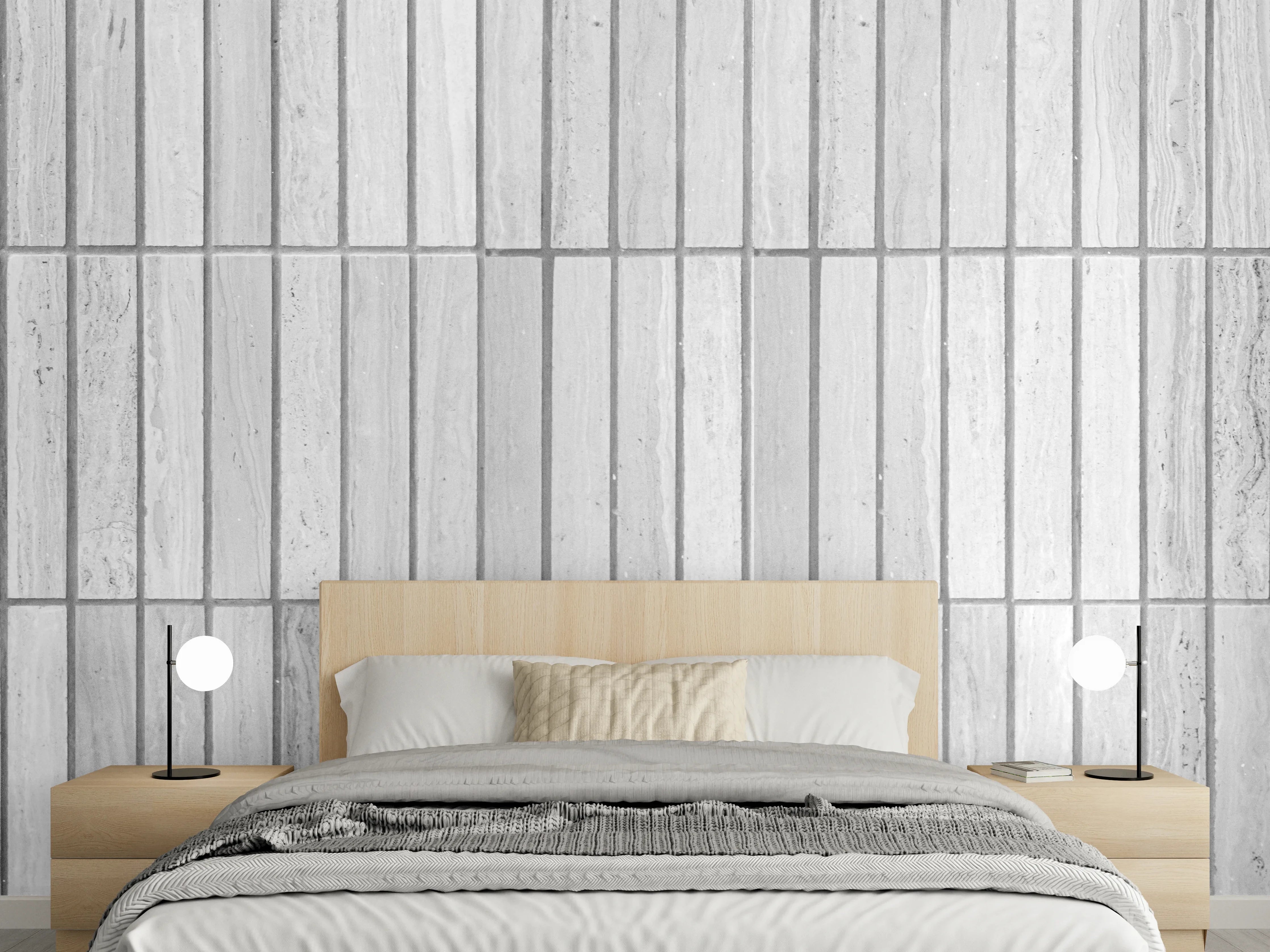 Wandverkleidung Schlafzimmer - Moderne weiße Backsteinmauer 2