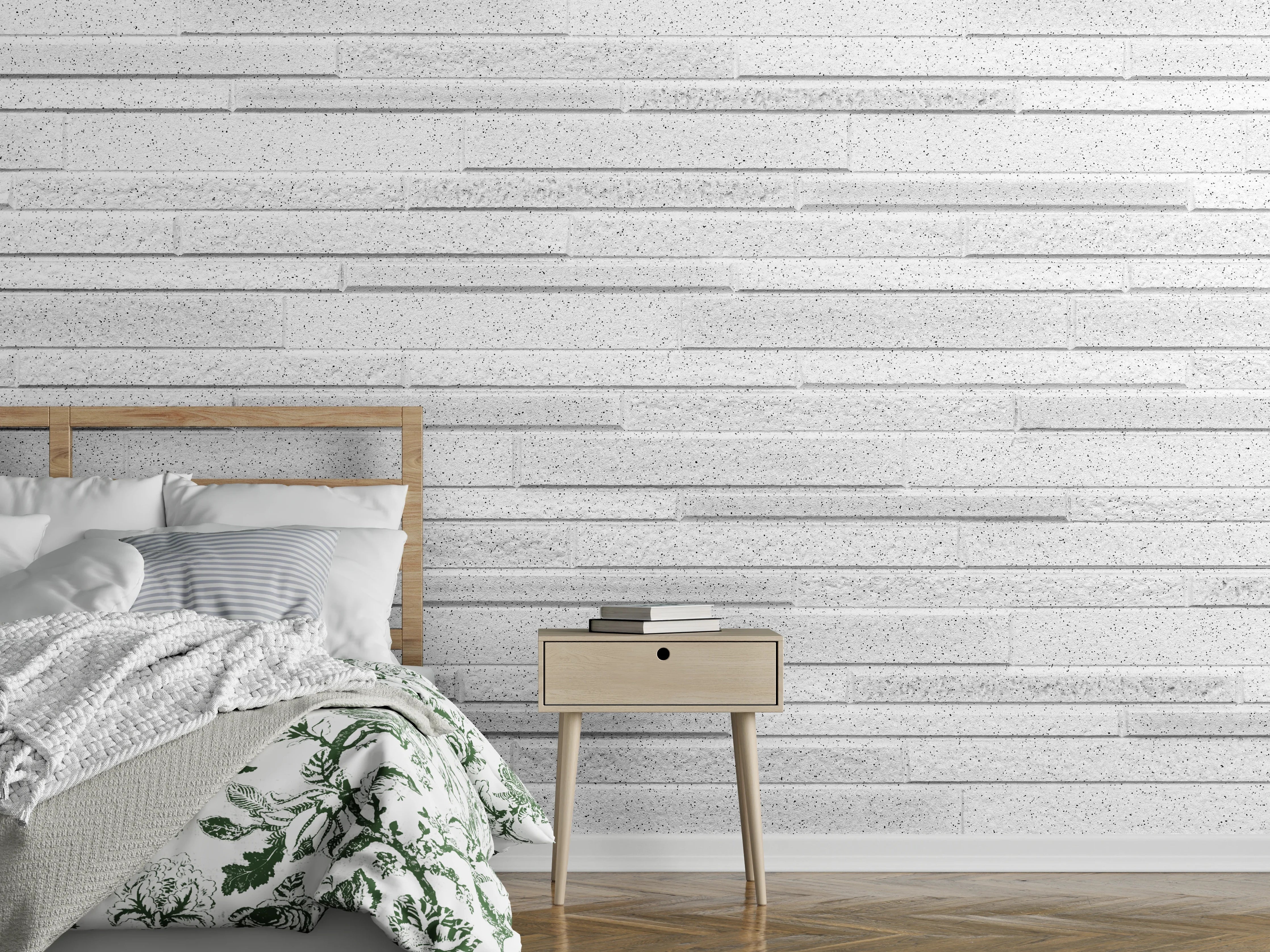 Wandverkleidung Schlafzimmer - Moderne weiße Betonwand mit grauer Struktur