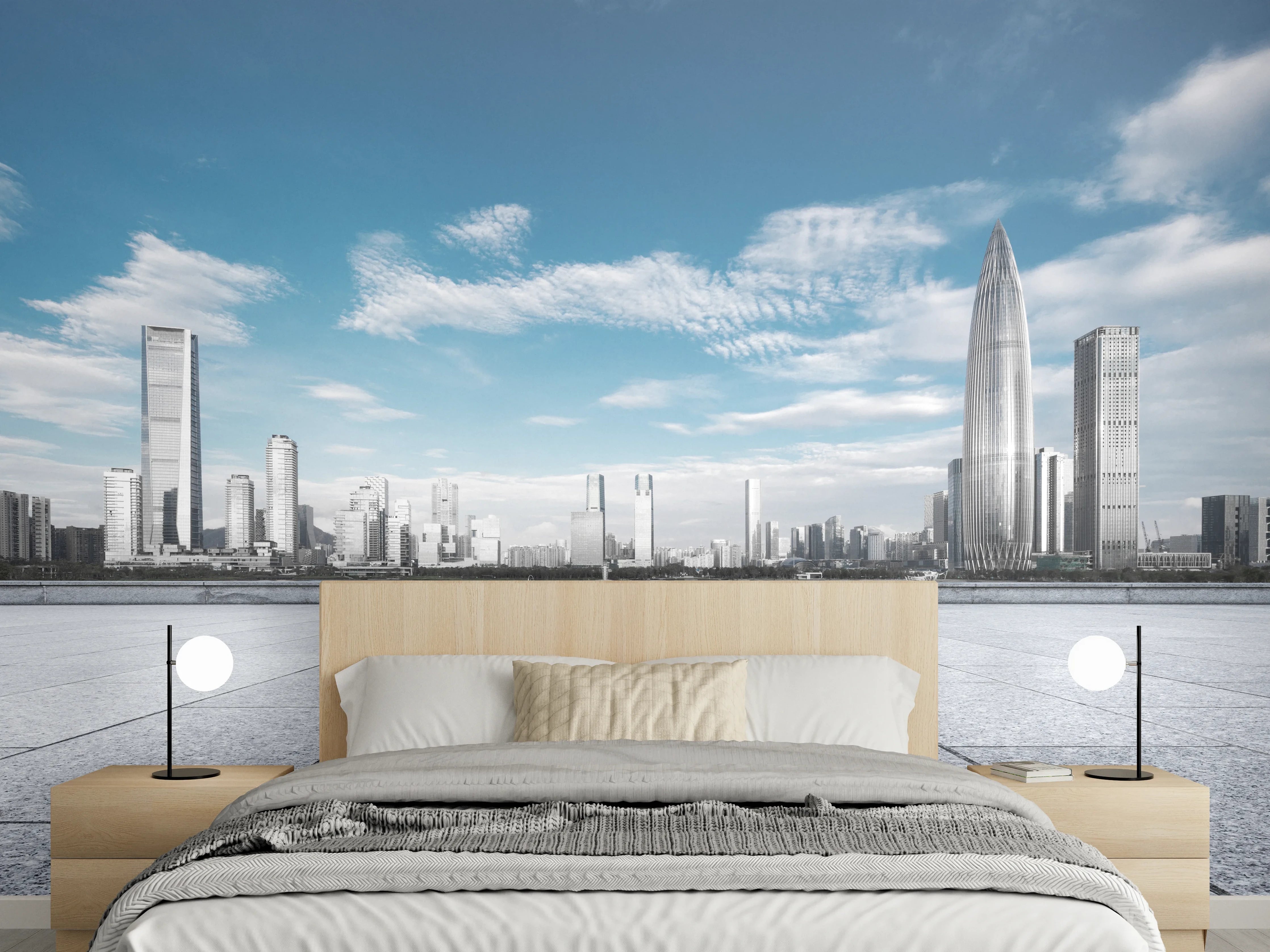 Wandverkleidung Schlafzimmer - Modernem Stadtbild in Shenzhen