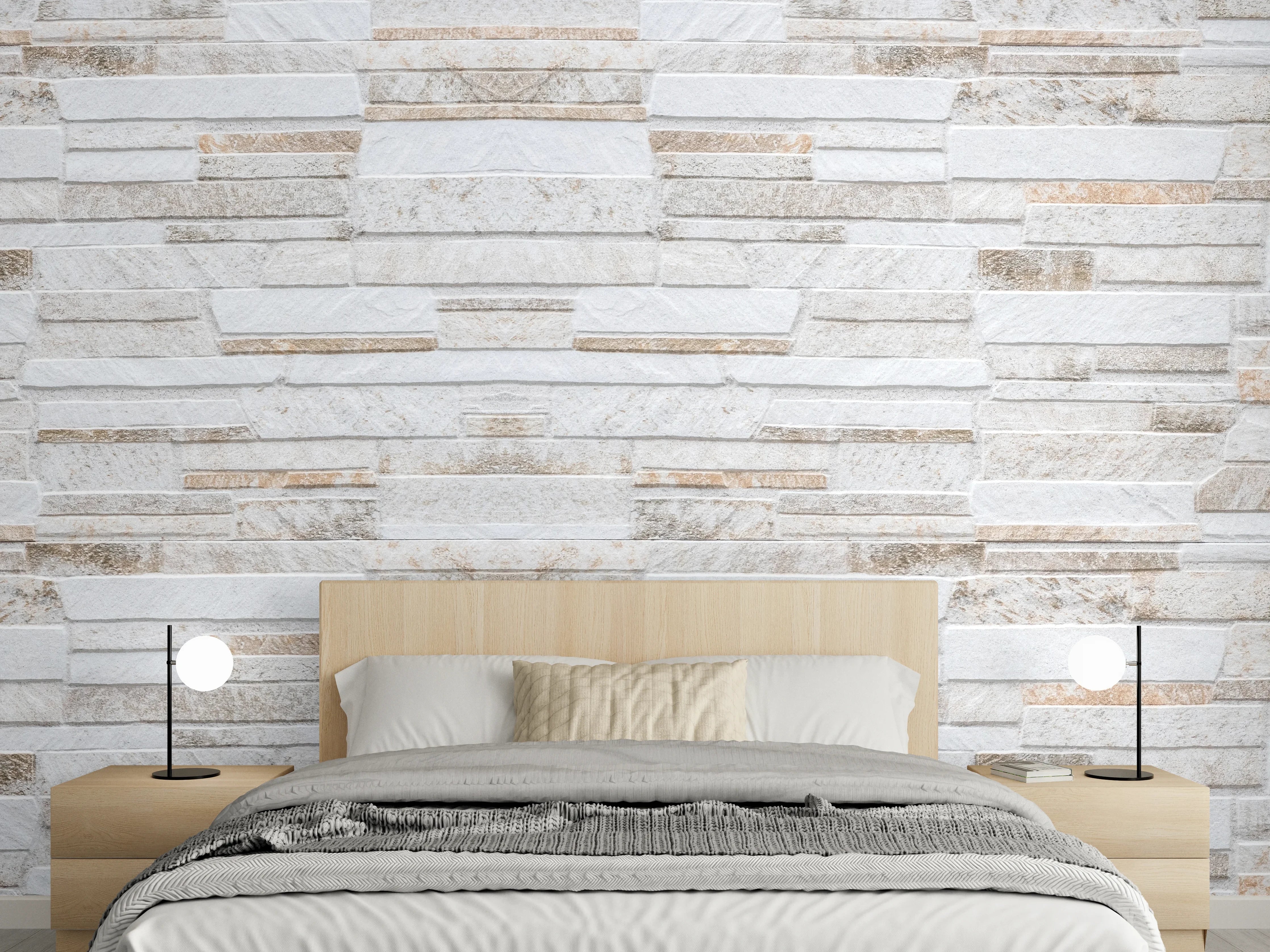 Wandverkleidung Schlafzimmer - Modernen braunen Steinmauer