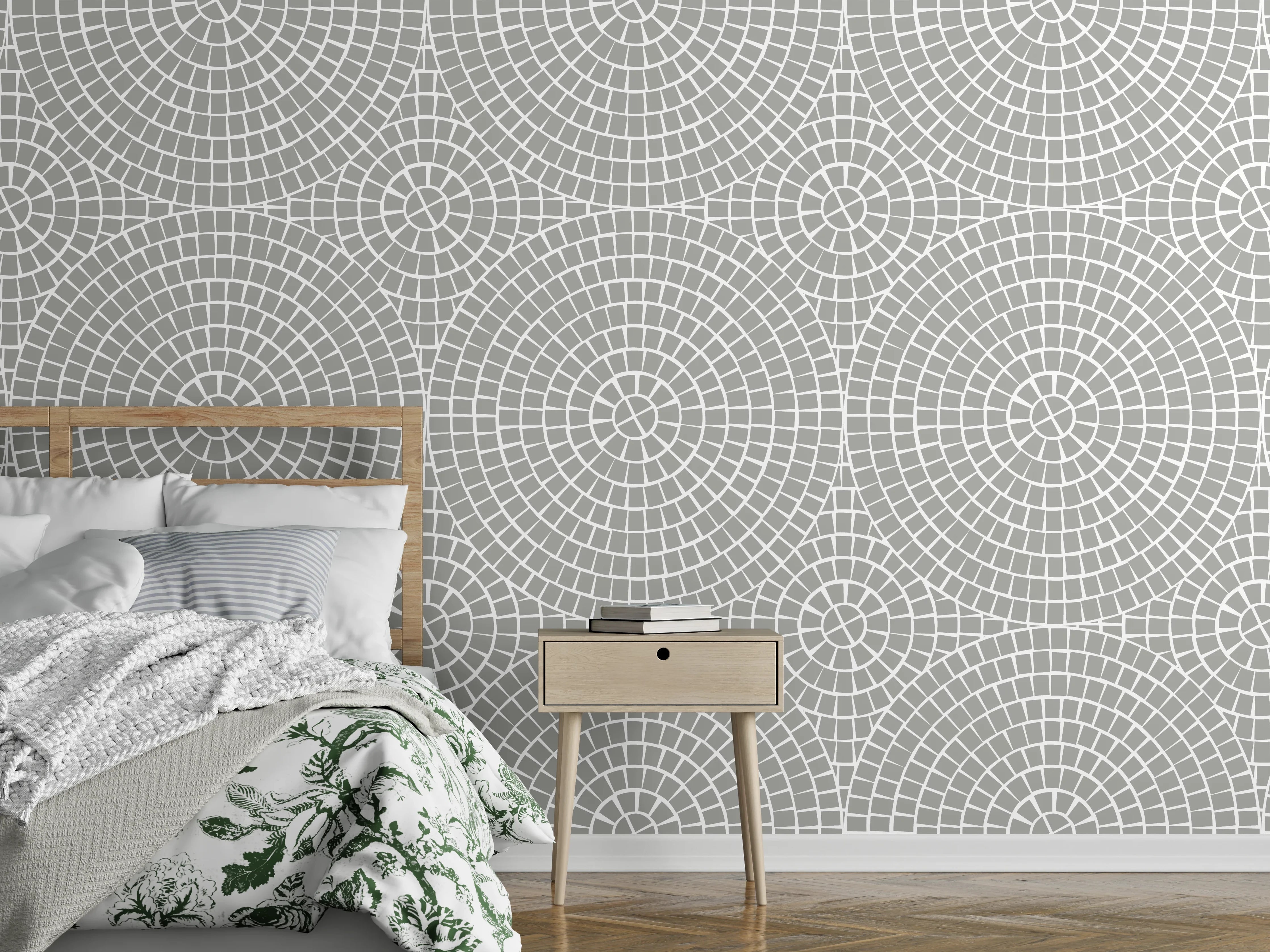 Wandverkleidung Schlafzimmer - Moderner geometrischer Hintergrund mit Grautönen