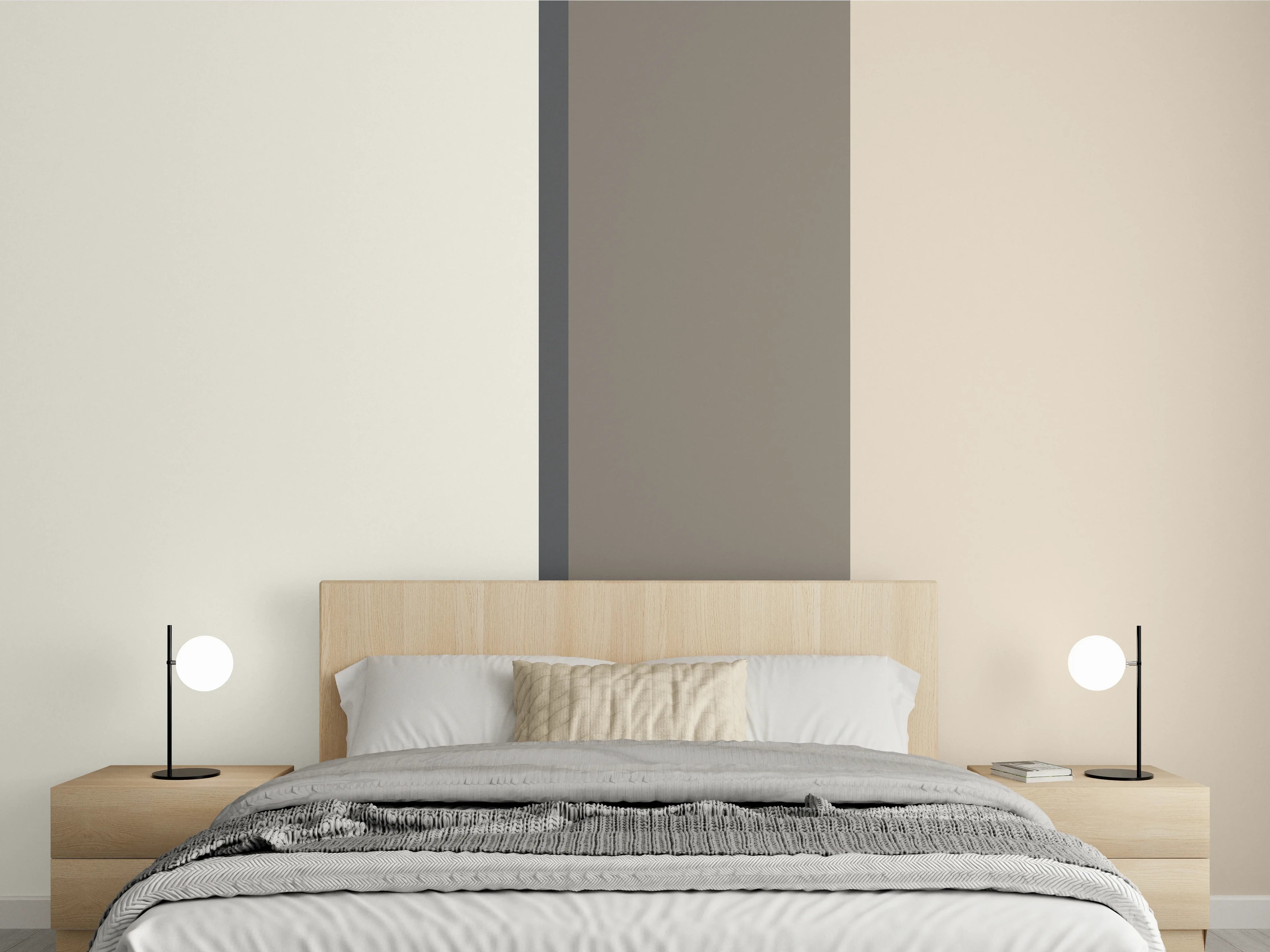 Wandverkleidung Schlafzimmer - Modernes Beige-Grau Wanddesign