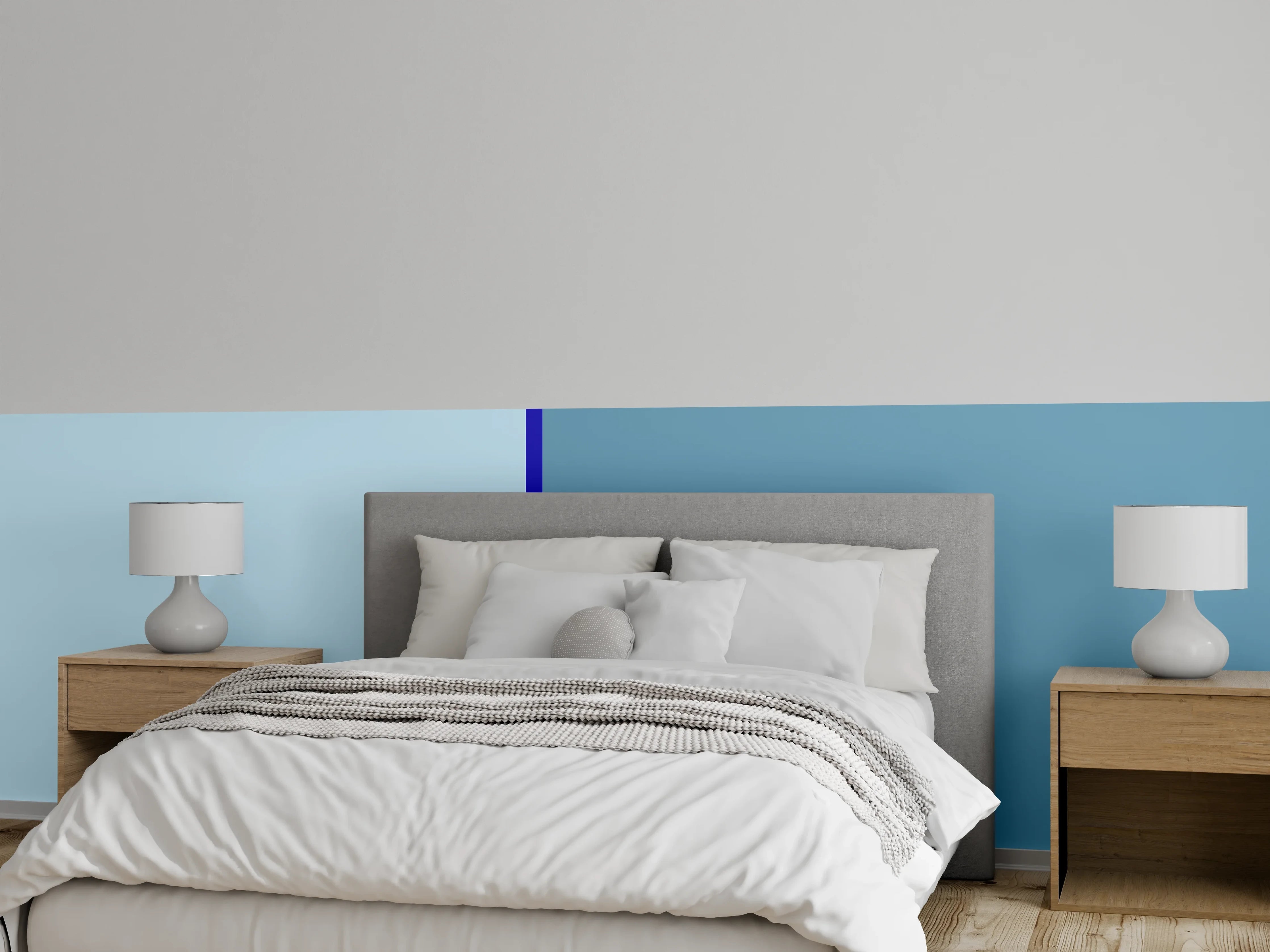 Wandverkleidung Schlafzimmer - Modernes Blau Wanddekor
