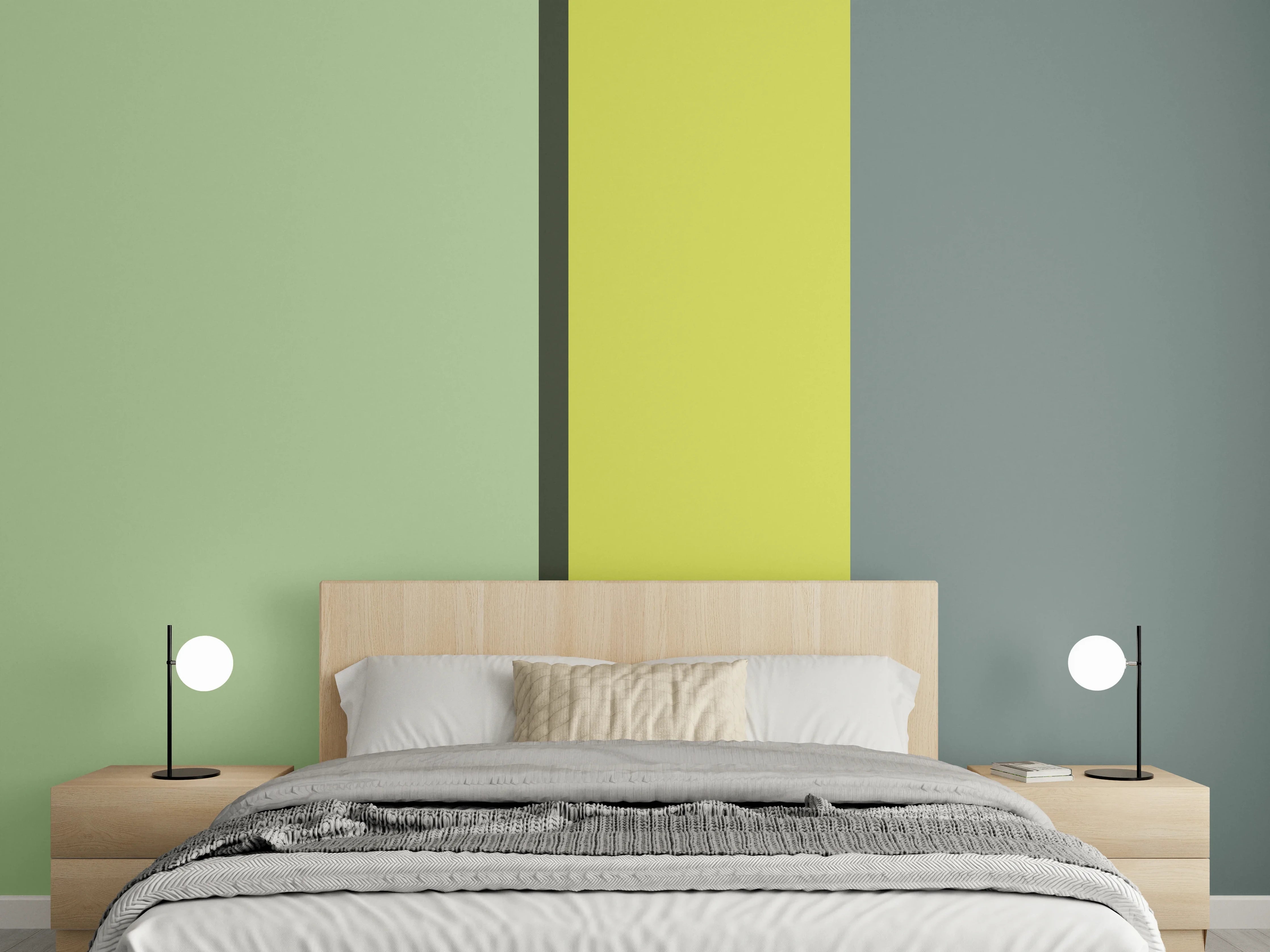 Wandverkleidung Schlafzimmer - Modernes Farbenspiel Wanddesign