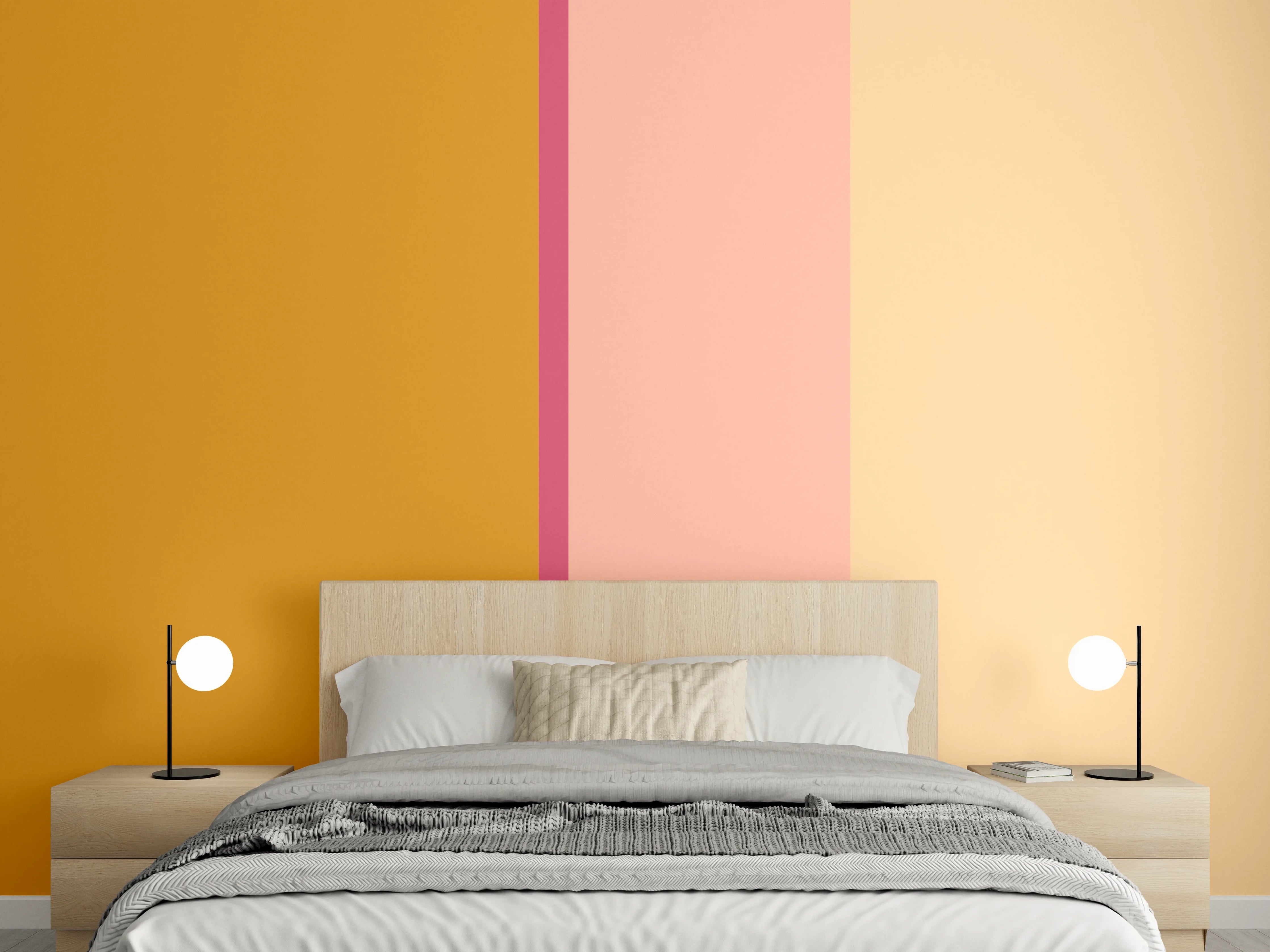 Wandverkleidung Schlafzimmer - Modernes Farbspiel Wanddekor