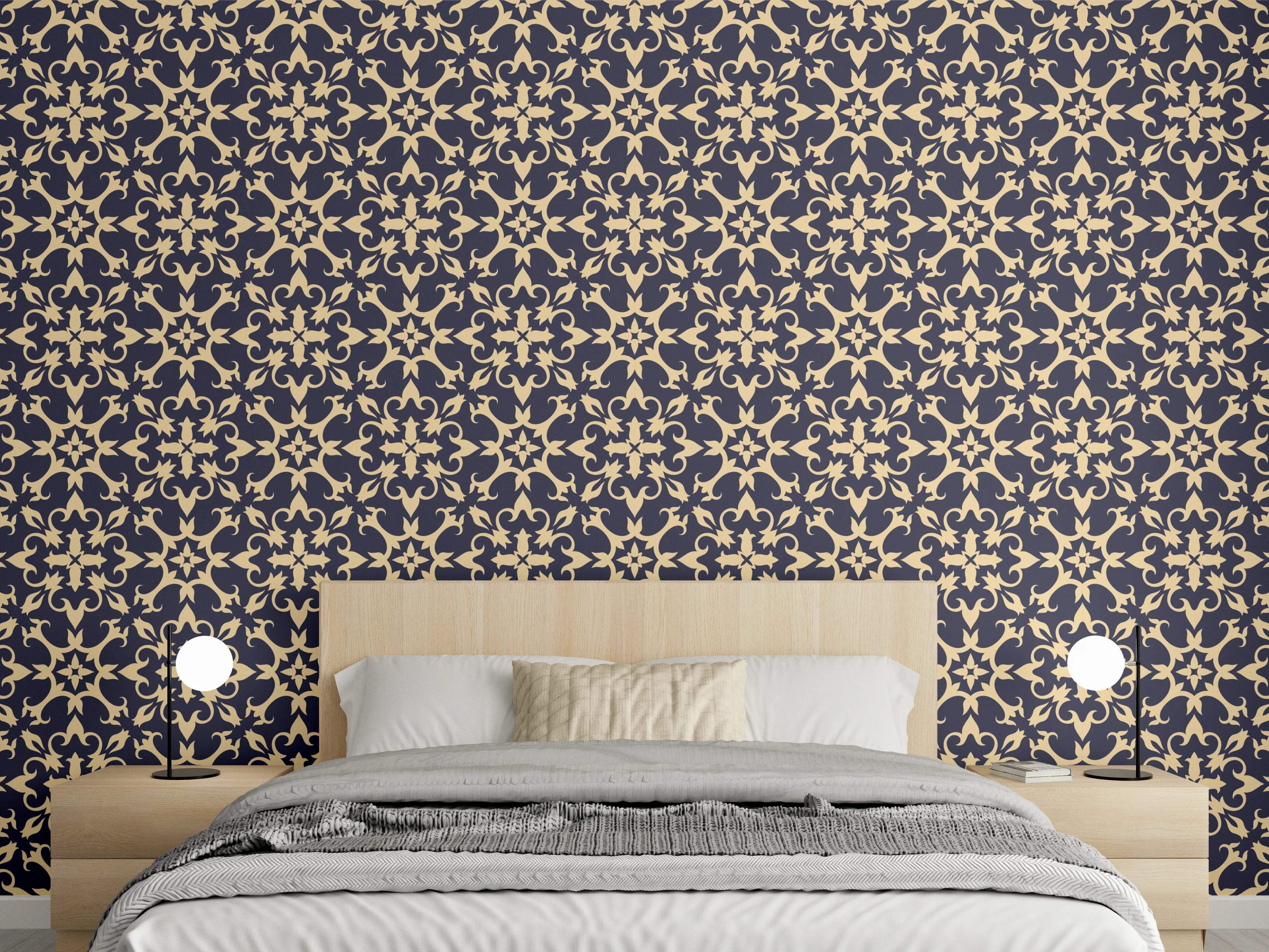 Wandverkleidung Schlafzimmer - Modernes Grau-Schwarz Muster