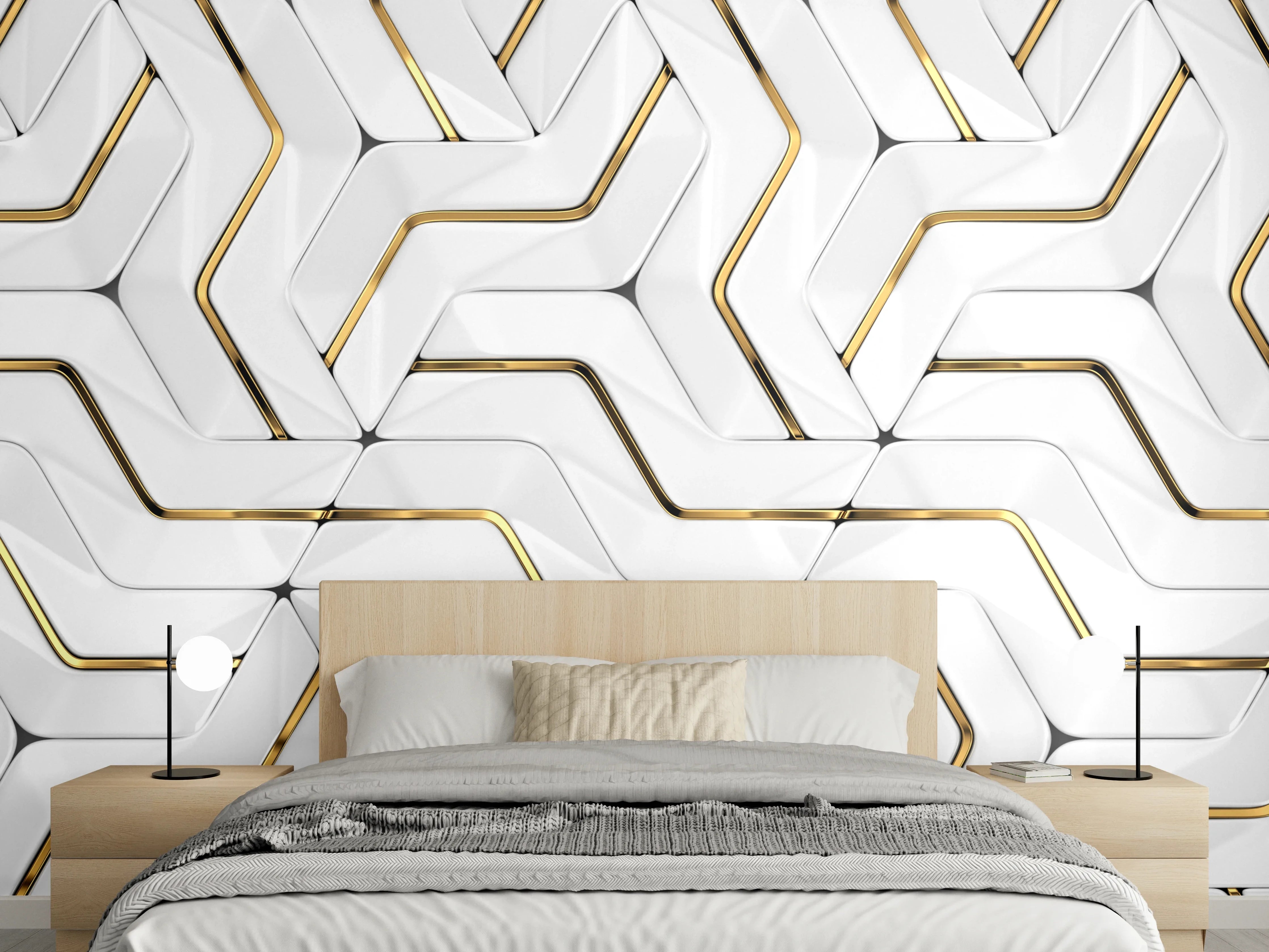 Wandverkleidung Schlafzimmer - Modernes Hintergrund Muster