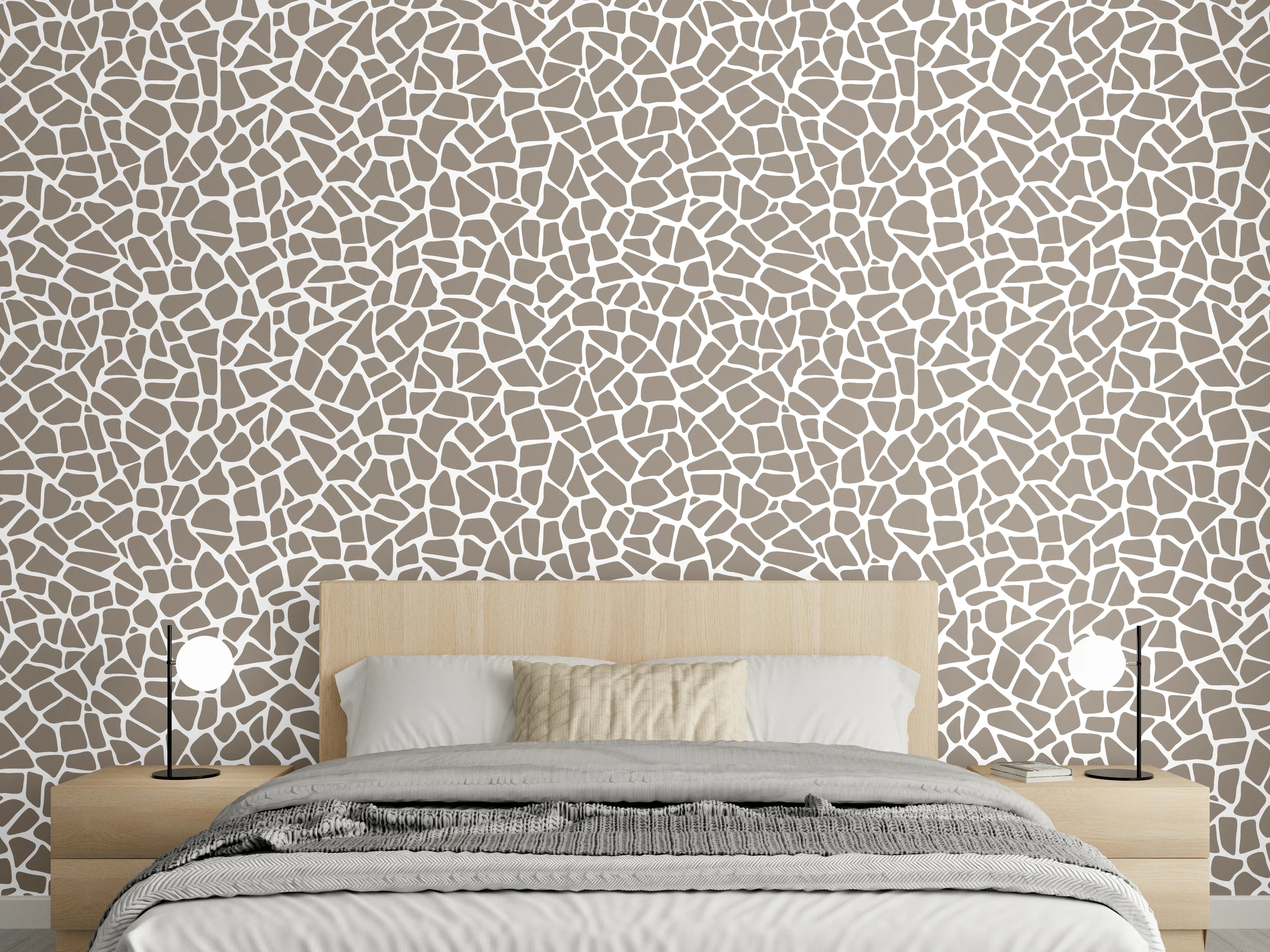 Wandverkleidung Schlafzimmer - Modernes Mosaik-Muster in Naturtönen