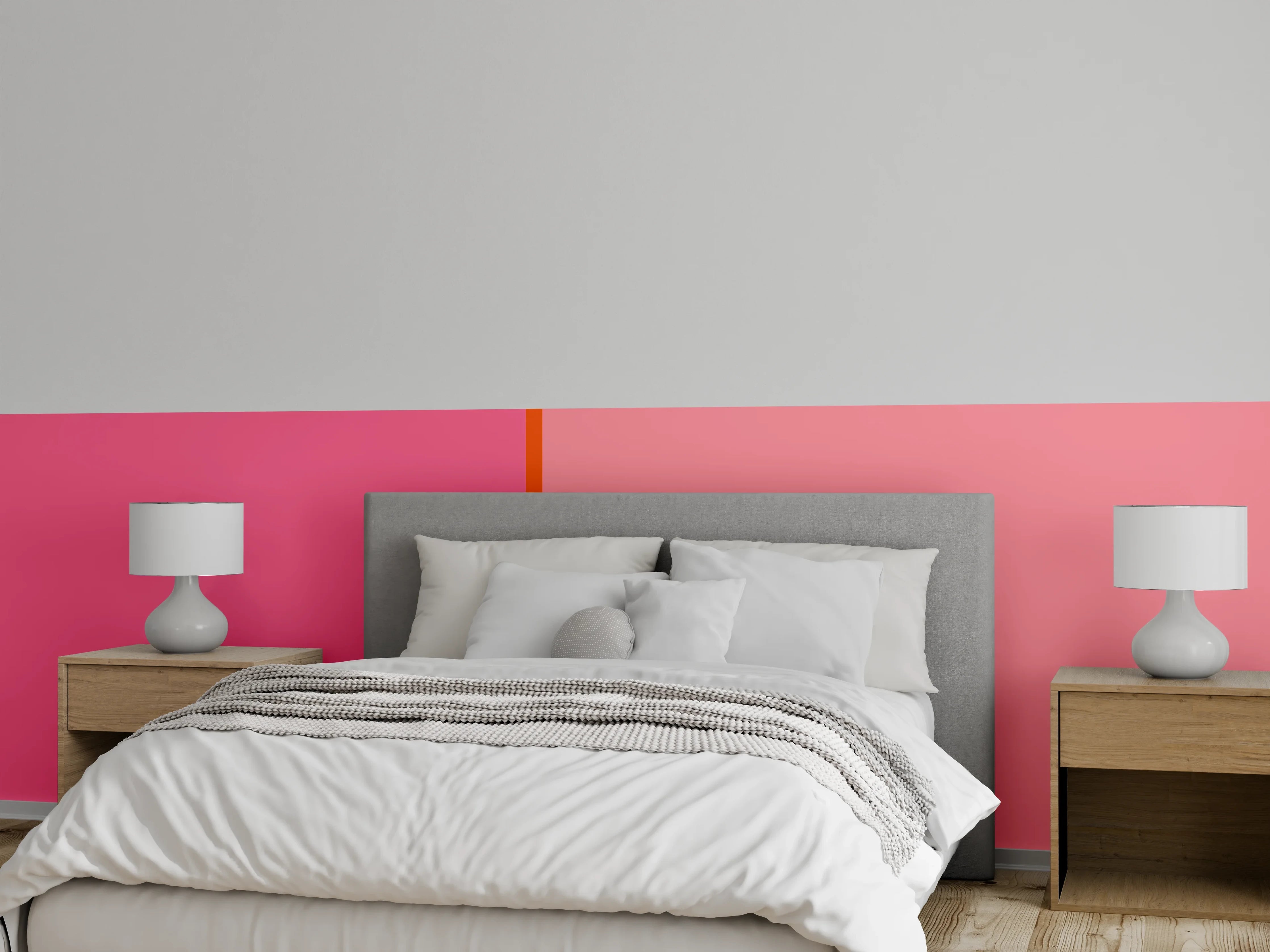 Wandverkleidung Schlafzimmer - Modernes Pink-Rosa Wanddesign