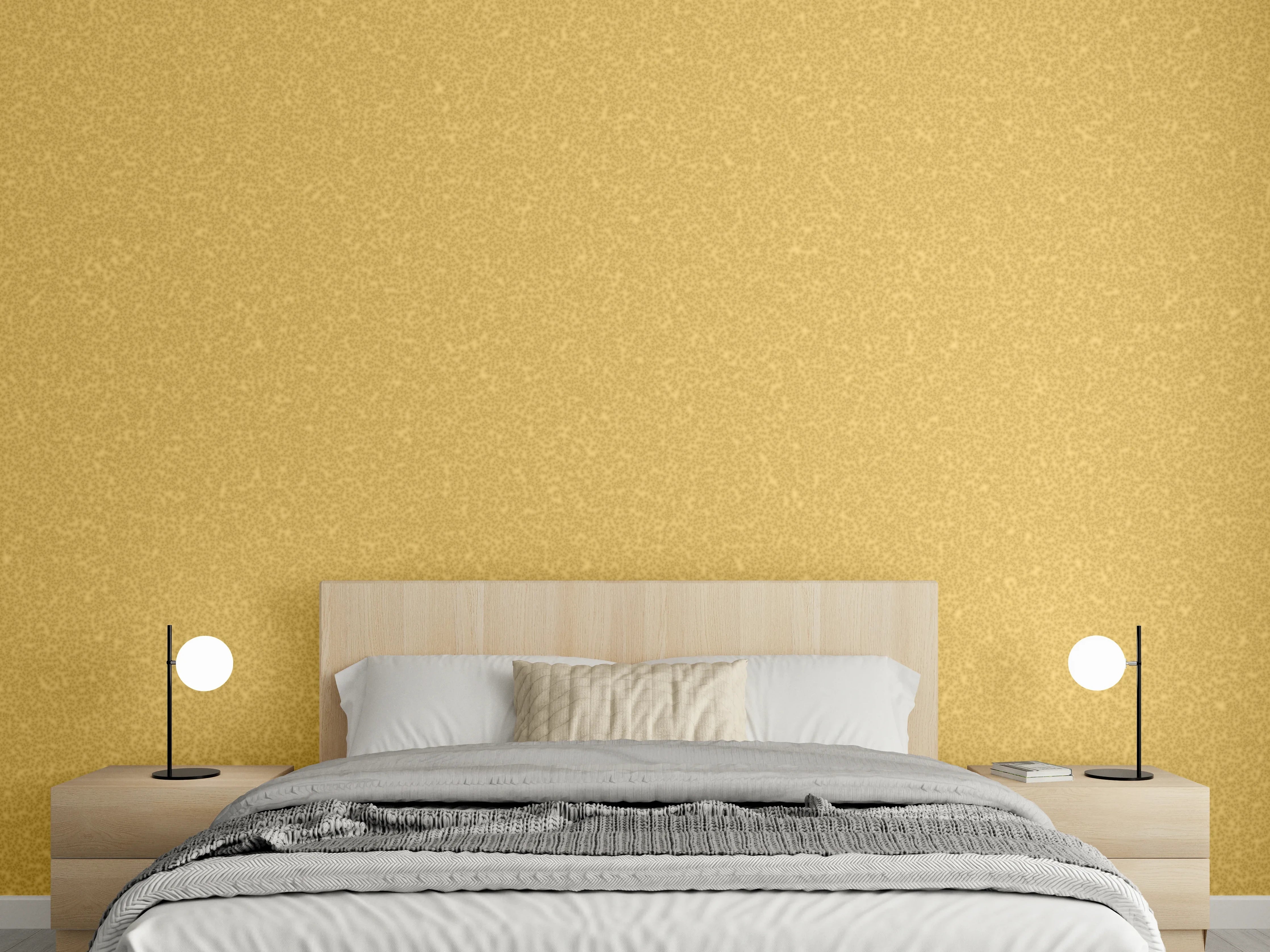 Wandverkleidung Schlafzimmer - Modernes Uni-Design in warmem Ocker