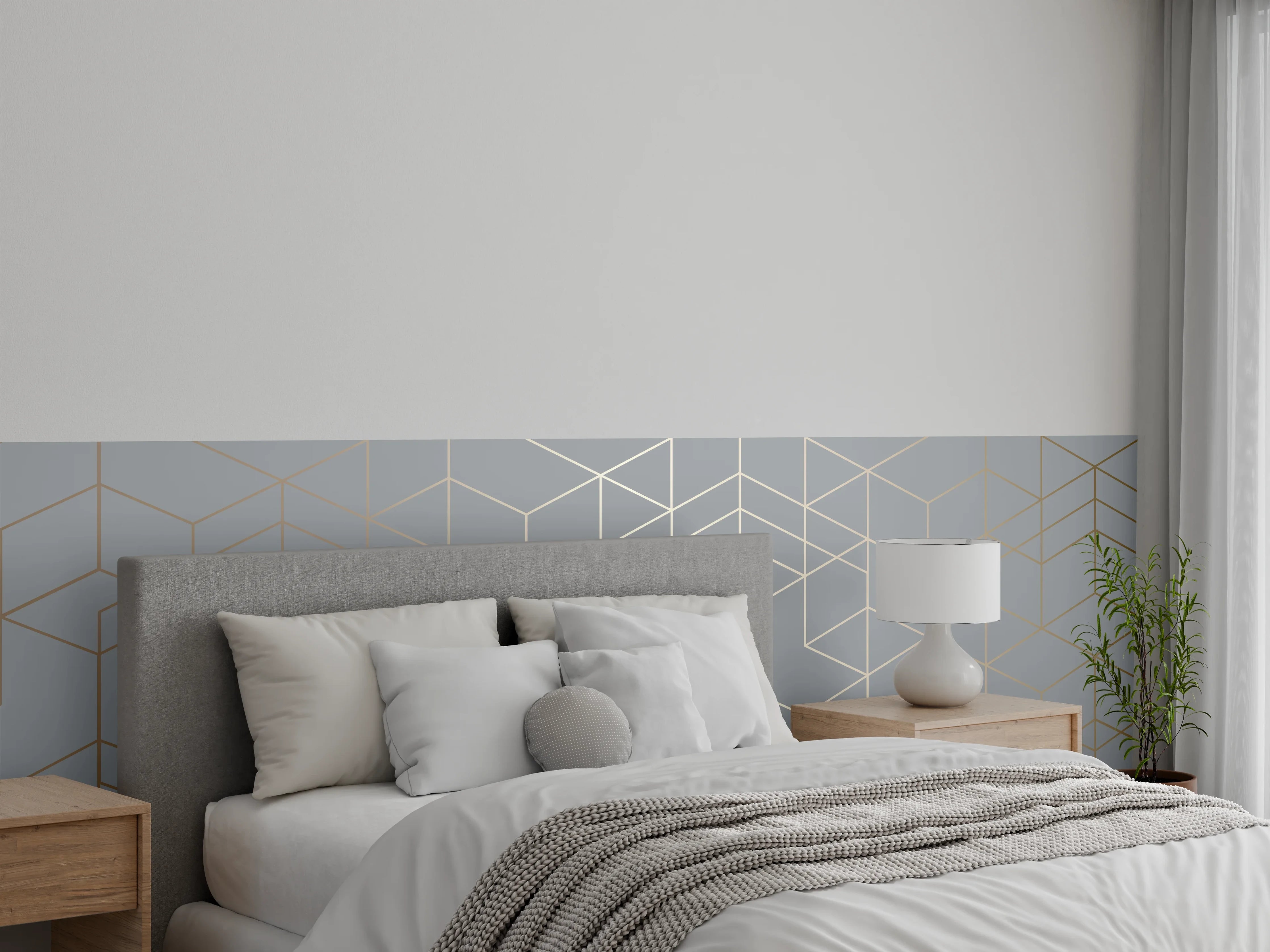 Wandverkleidung Schlafzimmer - Modernes Weiß-Grau-Design
