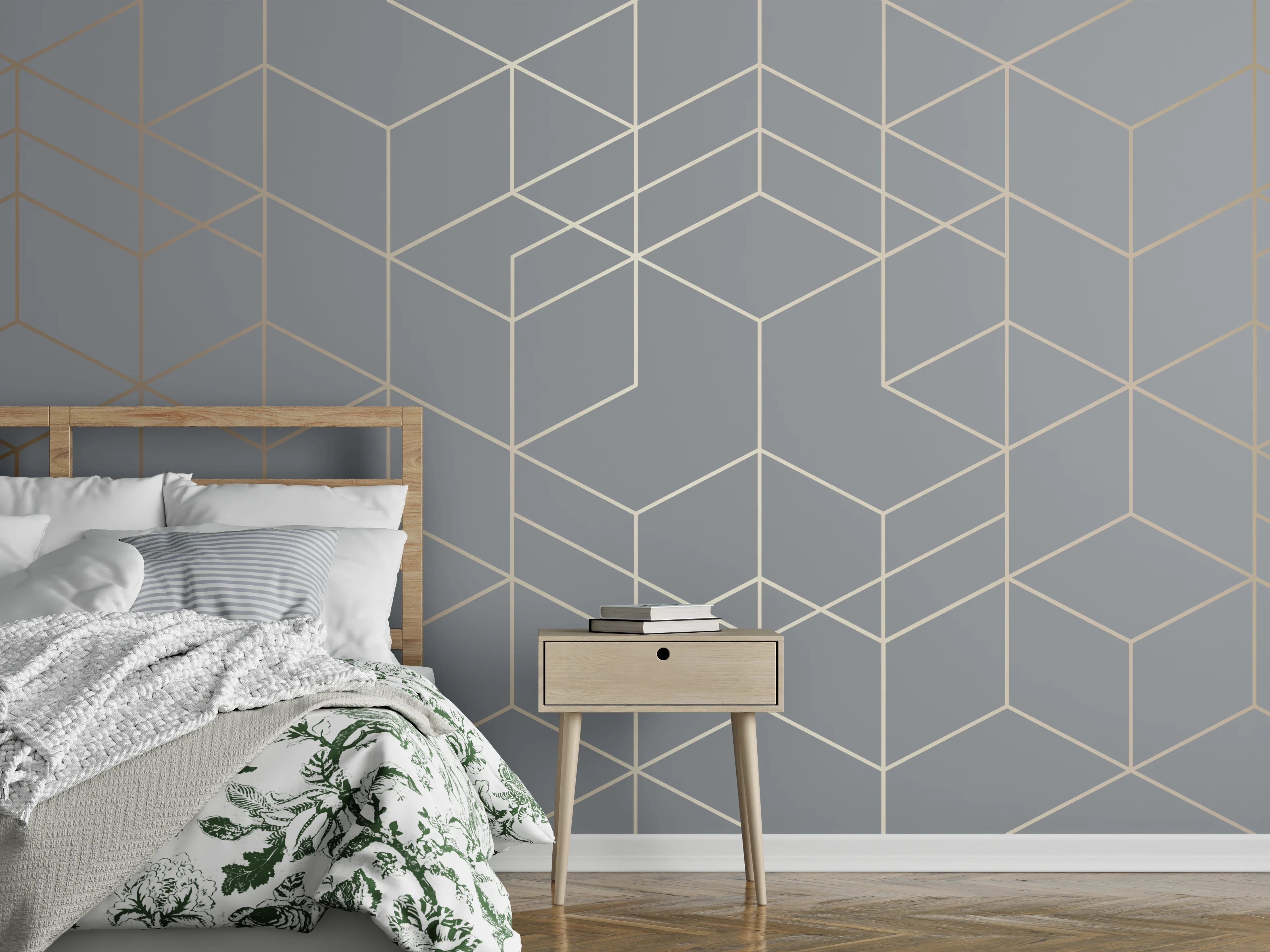 Wandverkleidung Schlafzimmer - Modernes Weiß-Grau-Design