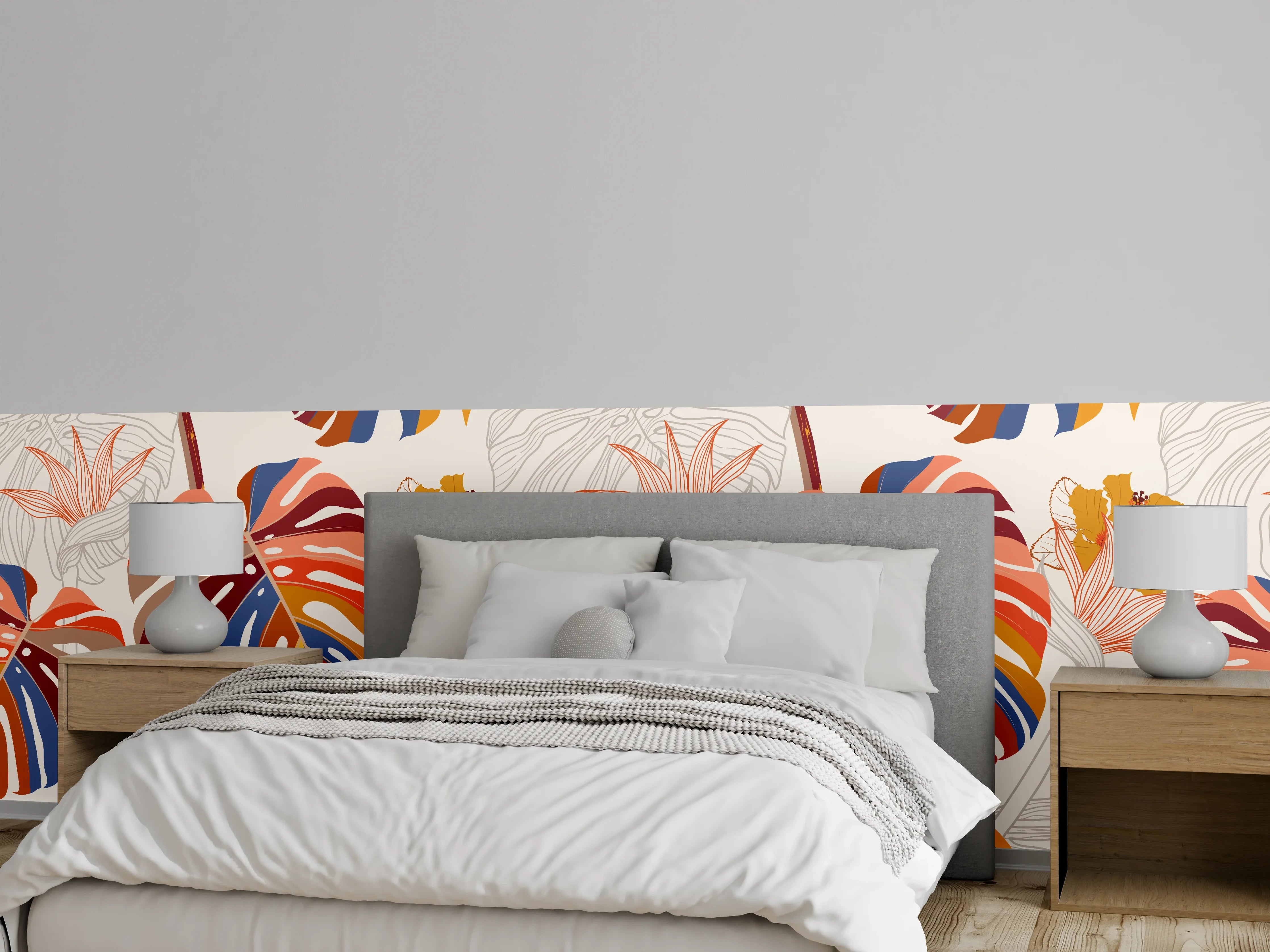Wandverkleidung Schlafzimmer - Monstera Sunkiss Tropic