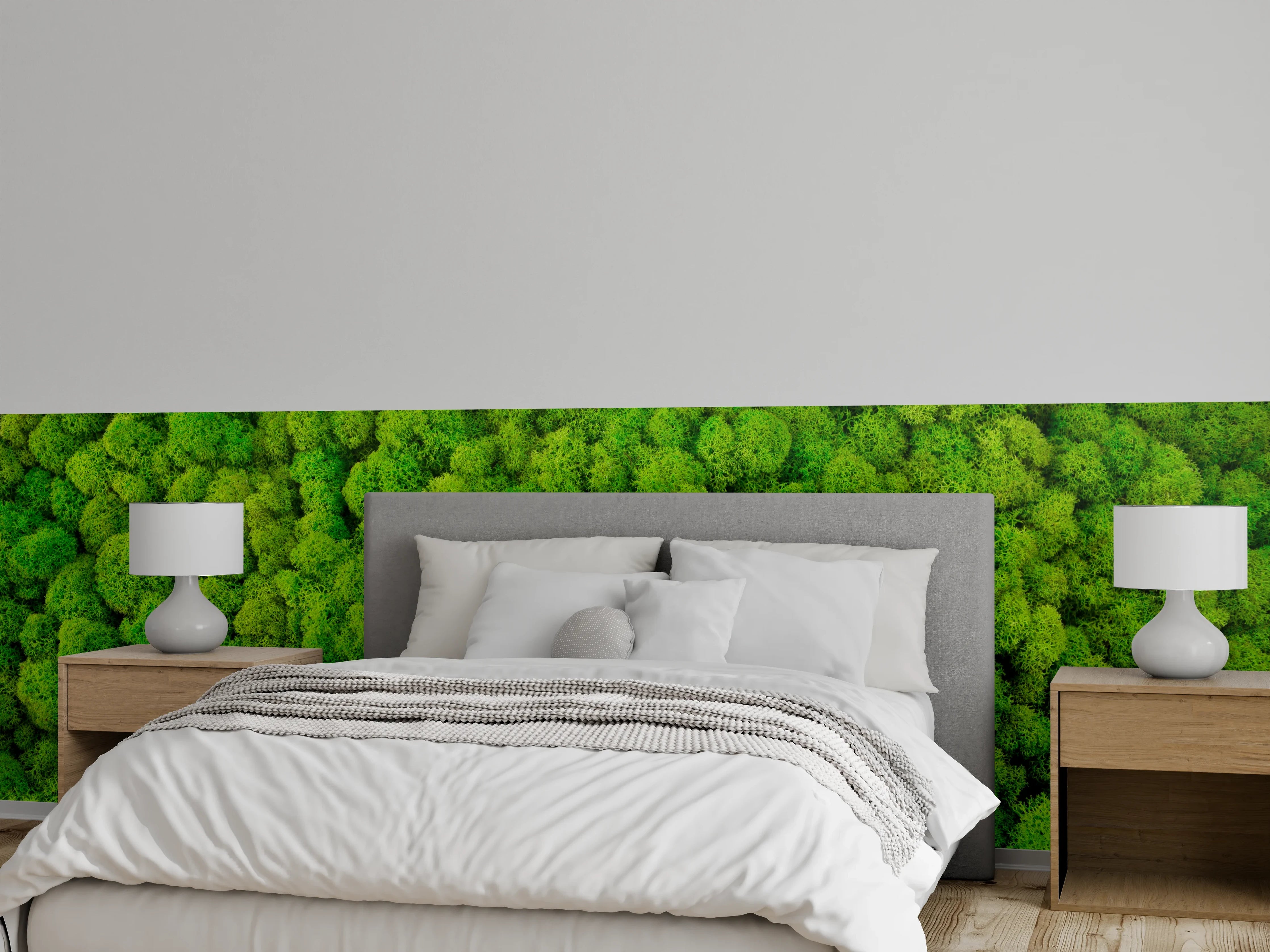 Wandverkleidung Schlafzimmer - Moos Wald Natur Wanddeko