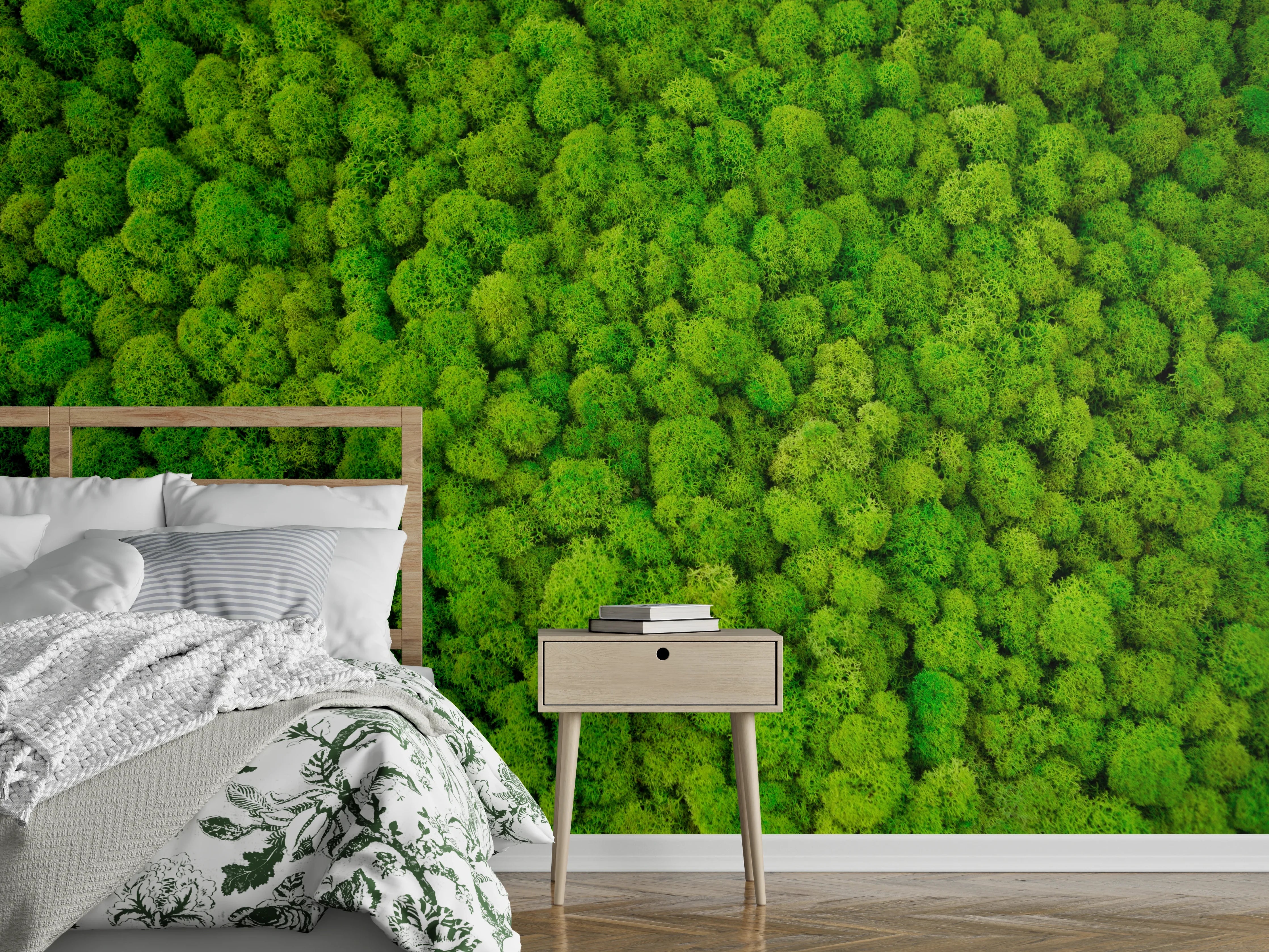 Wandverkleidung Schlafzimmer - Moos Wald Natur Wanddeko