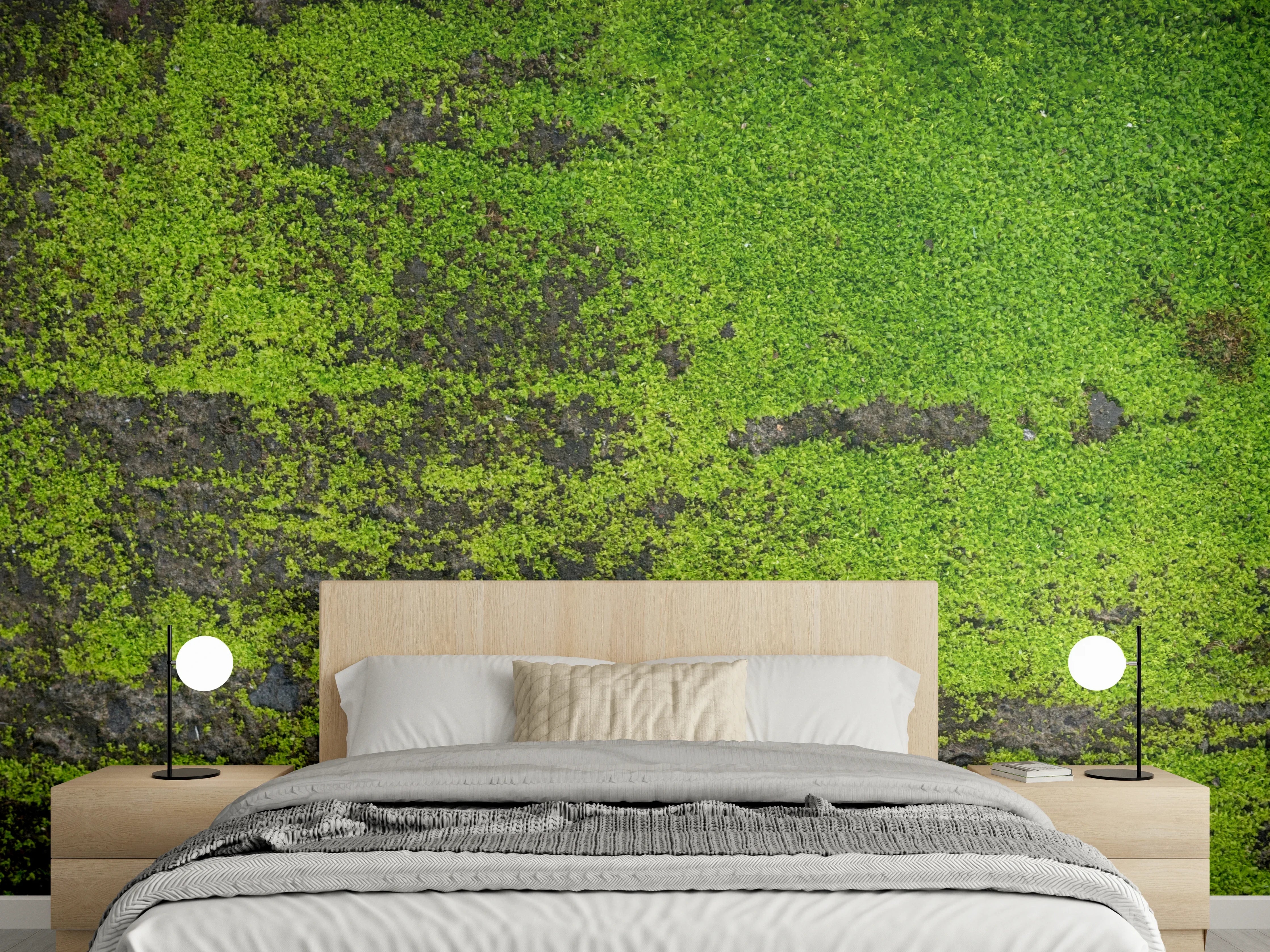 Wandverkleidung Schlafzimmer - Moosbewachsener Boden – Natürliche Frische