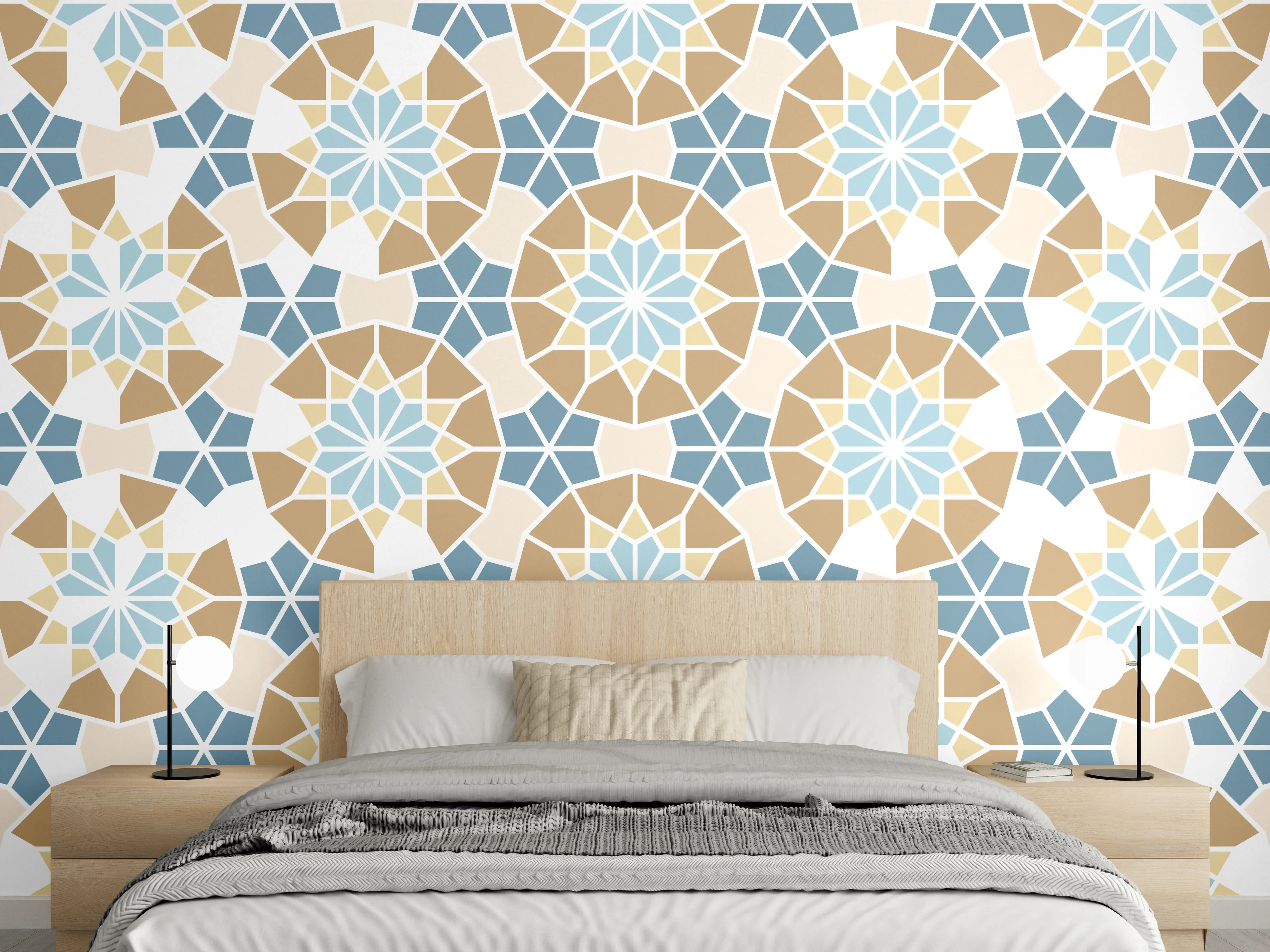 Wandverkleidung Schlafzimmer - Mosaik-Fliesen-Muster in Pastell