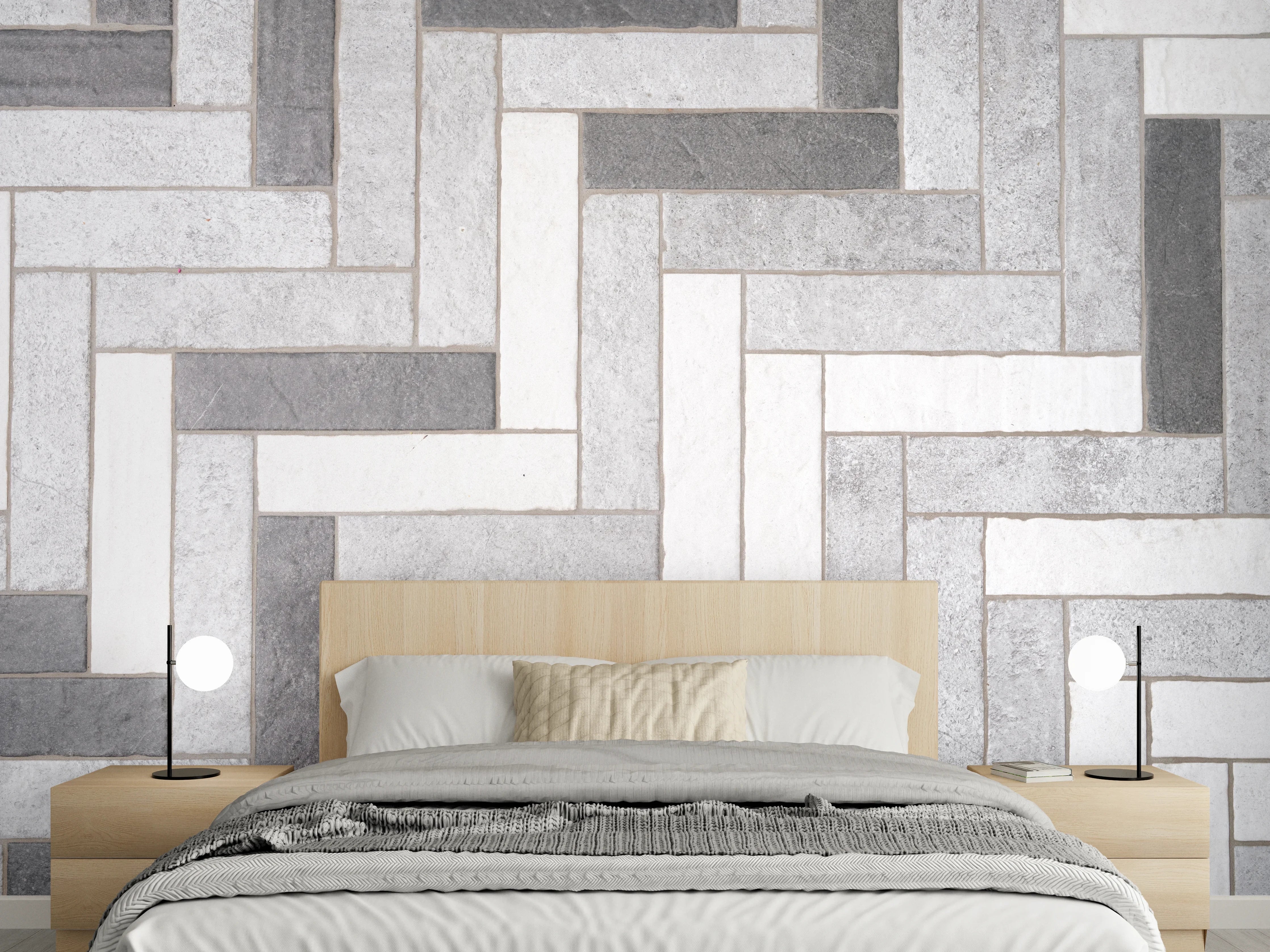 Wandverkleidung Schlafzimmer - Mosaikbodenfliesen in Rechtecken