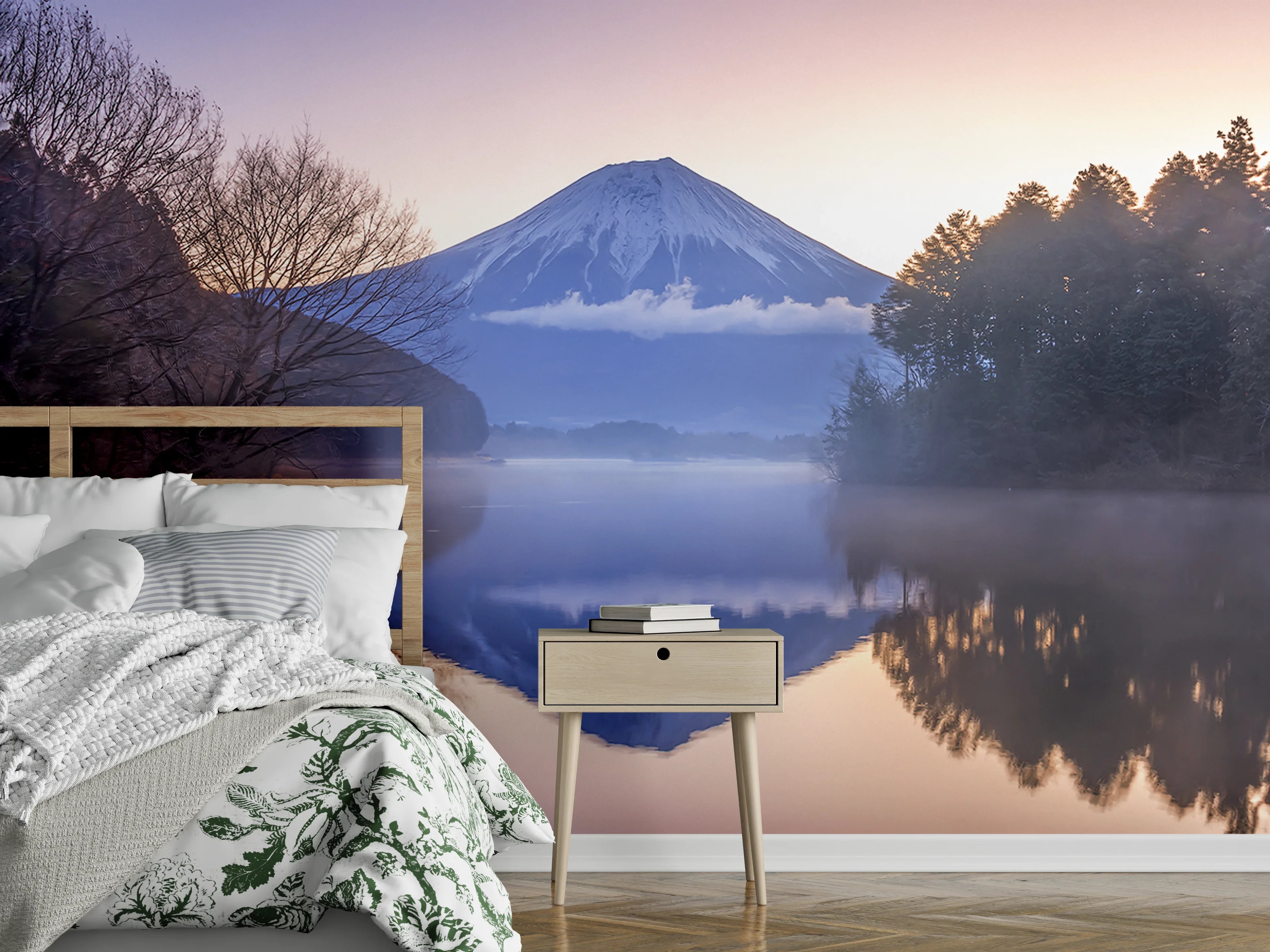 Wandverkleidung Schlafzimmer - Mount Fuji am Morgen – Japan Landschaft