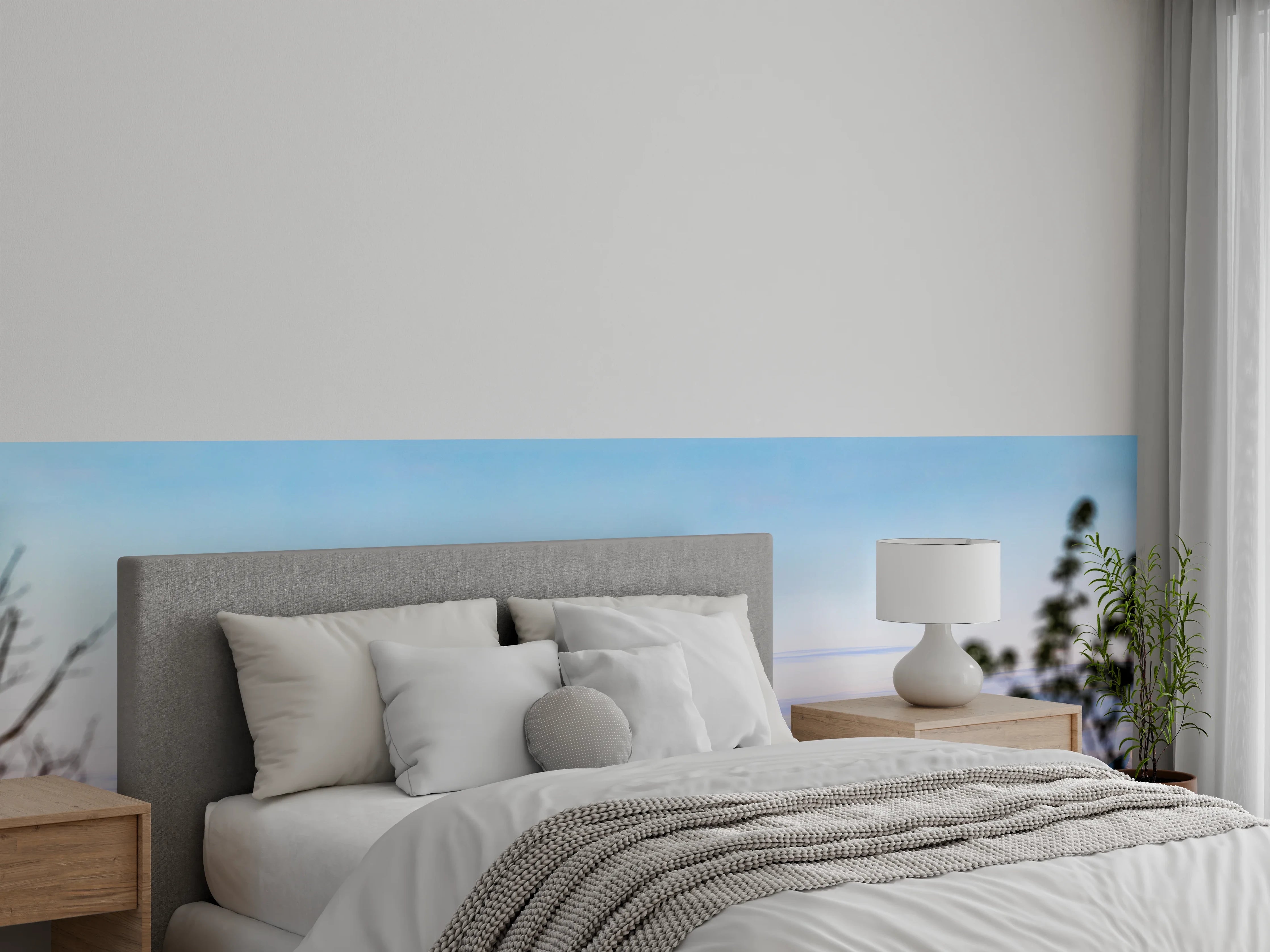 Wandverkleidung Schlafzimmer - München Alpen Panorama