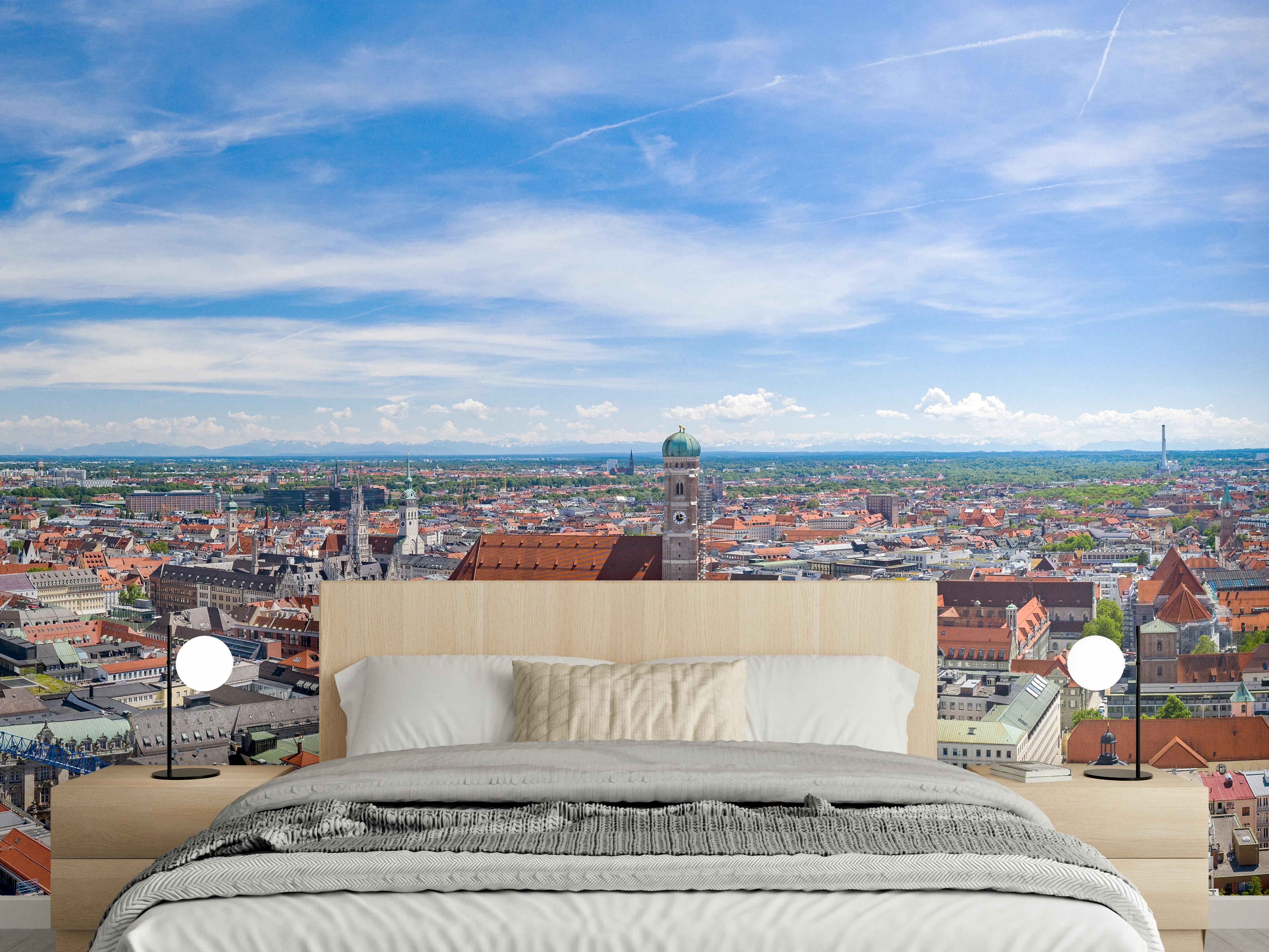 Wandverkleidung Schlafzimmer - München Panorama