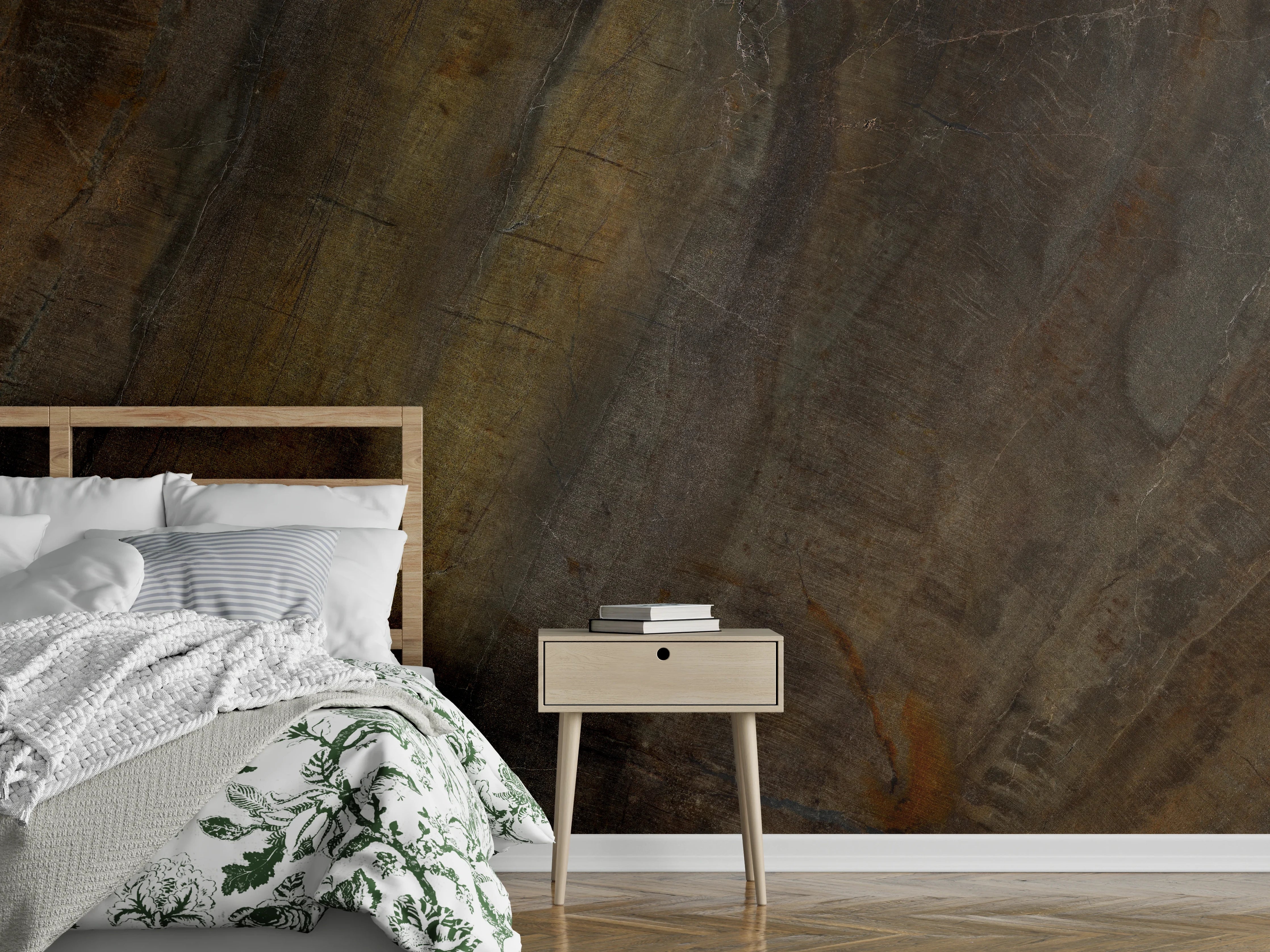 Wandverkleidung Schlafzimmer - Multicolor raue Marmortextur