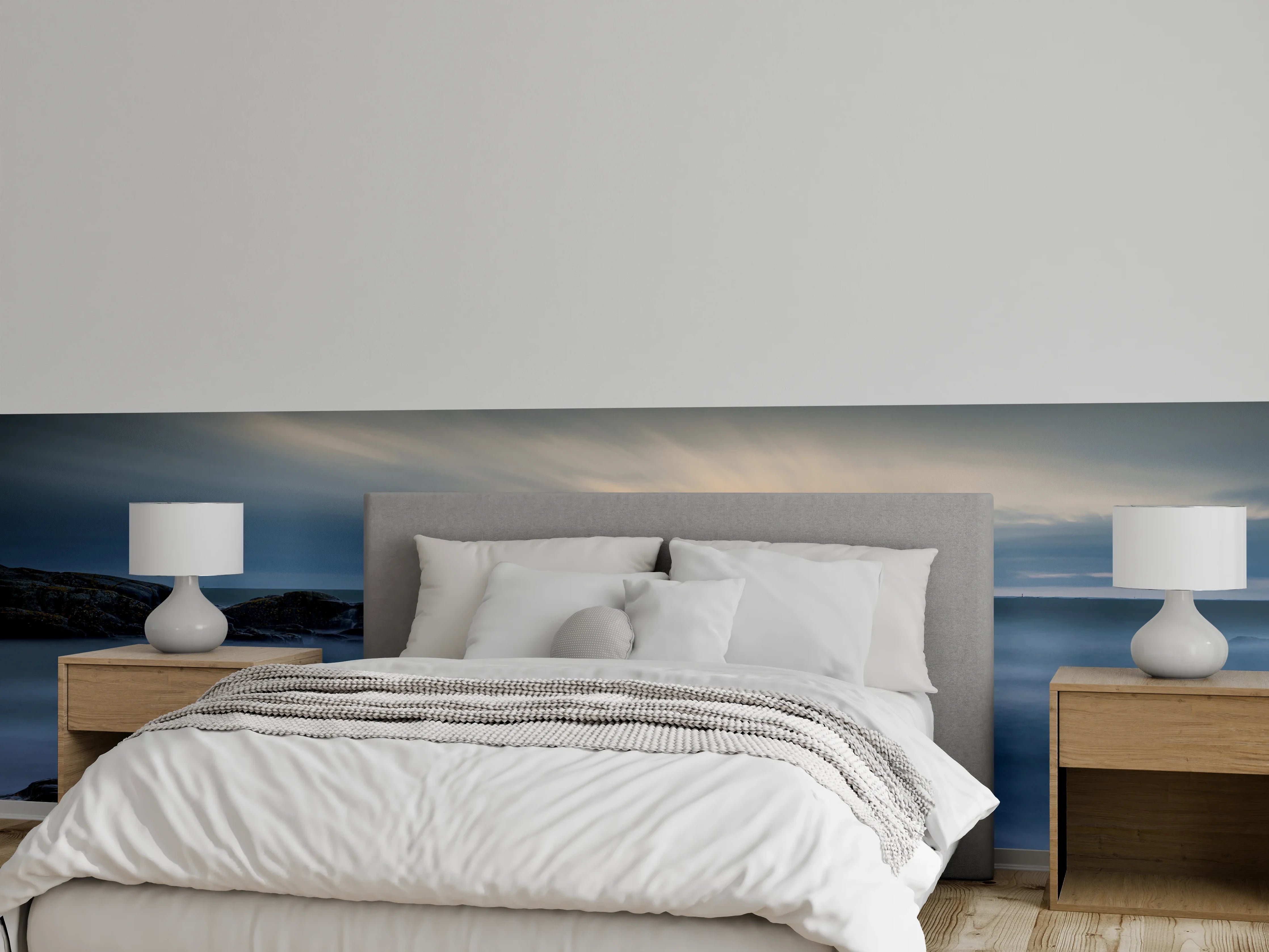 Wandverkleidung Schlafzimmer - Mystische Küste im Morgenlicht