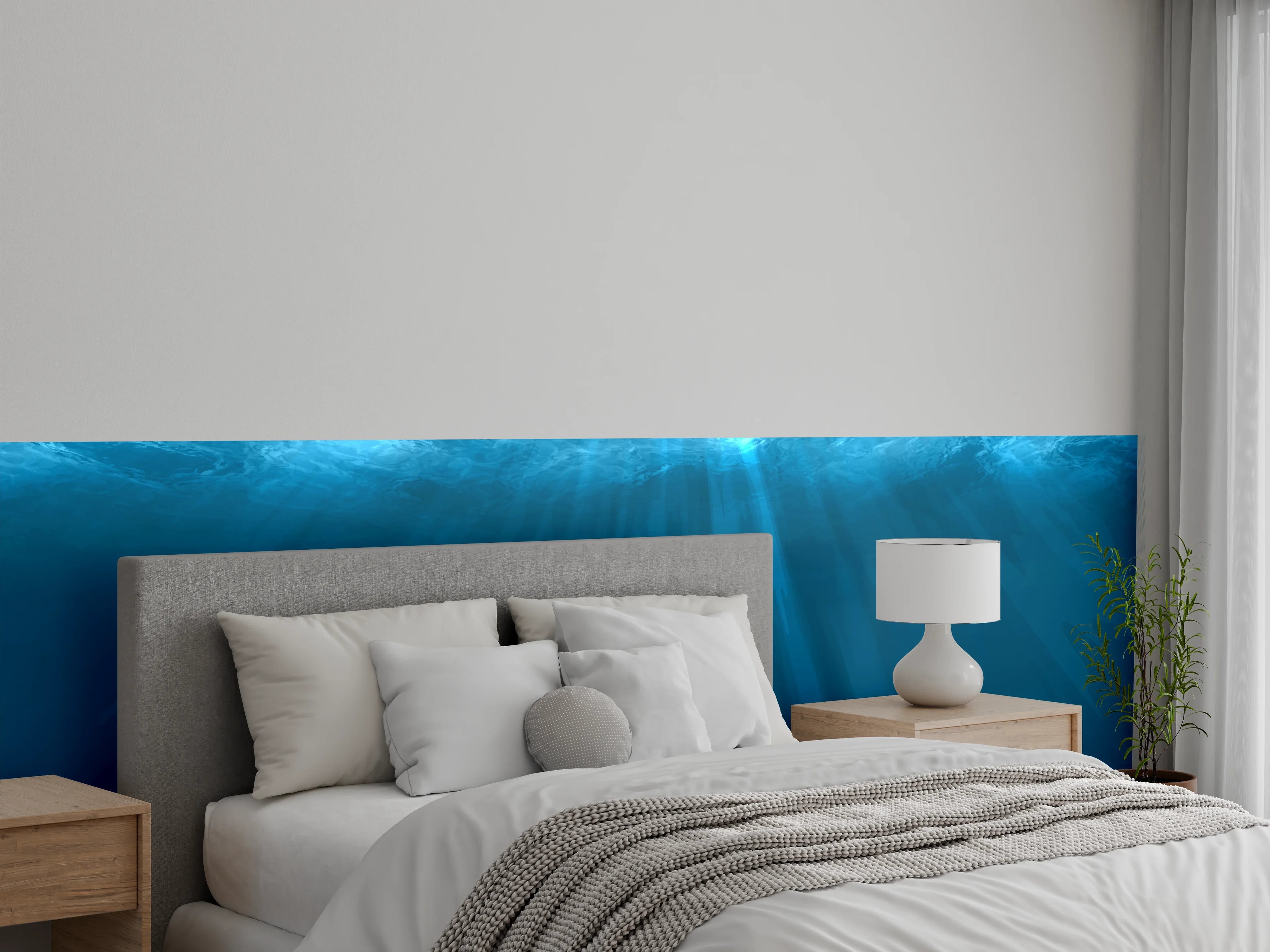 Wandverkleidung Schlafzimmer - Mystische Unterwasserwelt Blau