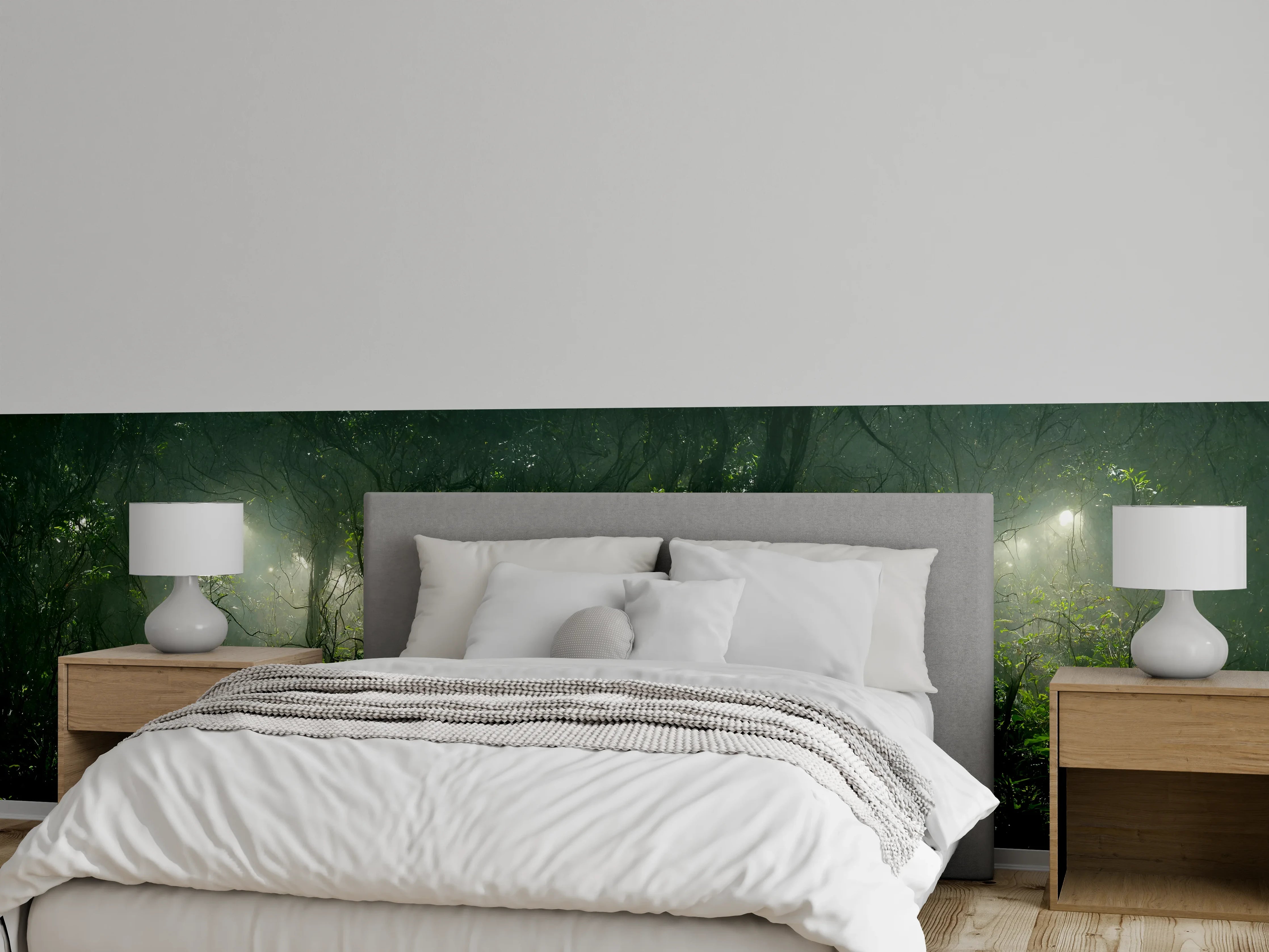 Wandverkleidung Schlafzimmer - Nachtlandschaft des Dschungels