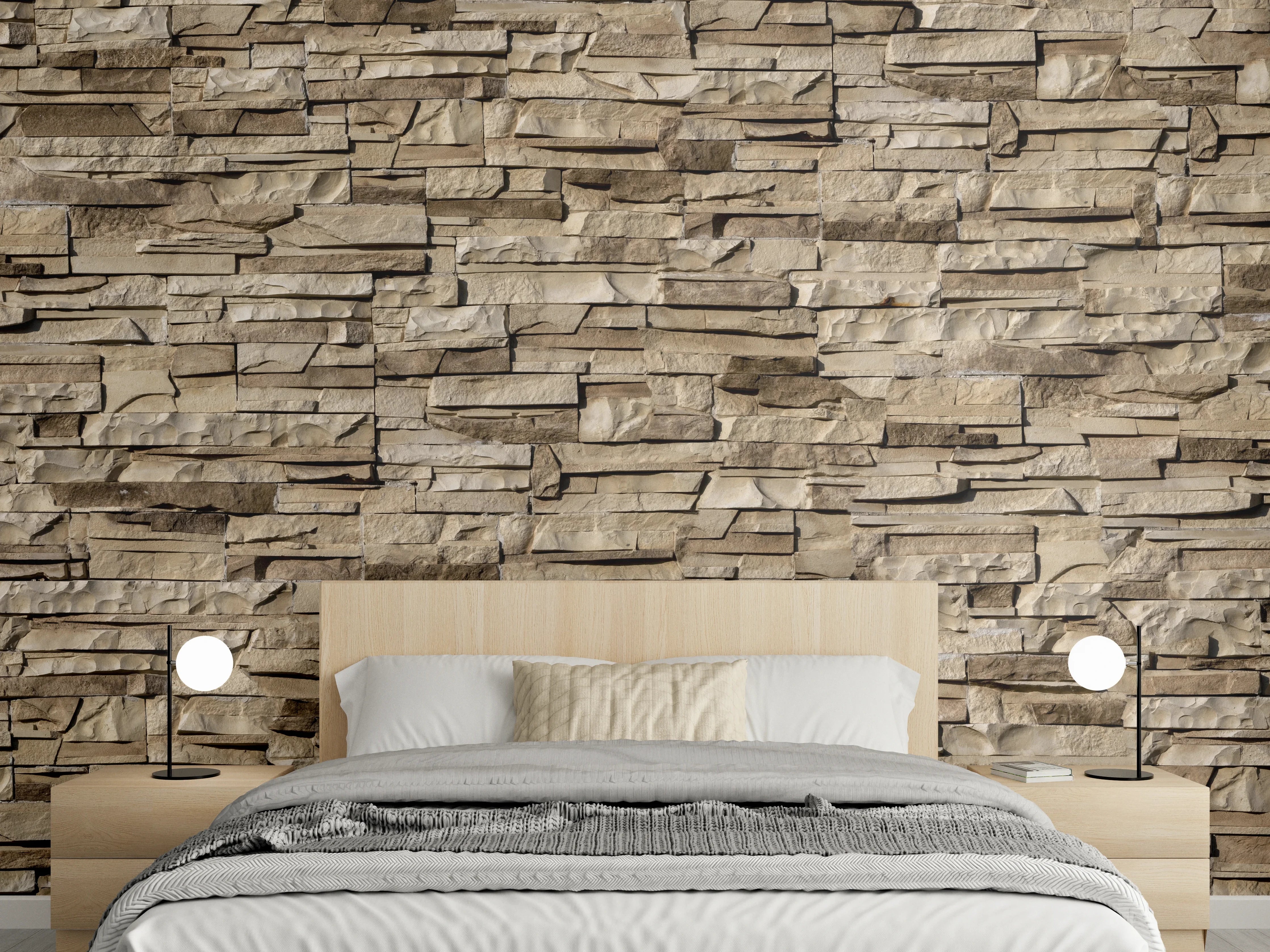 Wandverkleidung Schlafzimmer - Nahtlose Textur von Klinkerfliesen - Dunkel