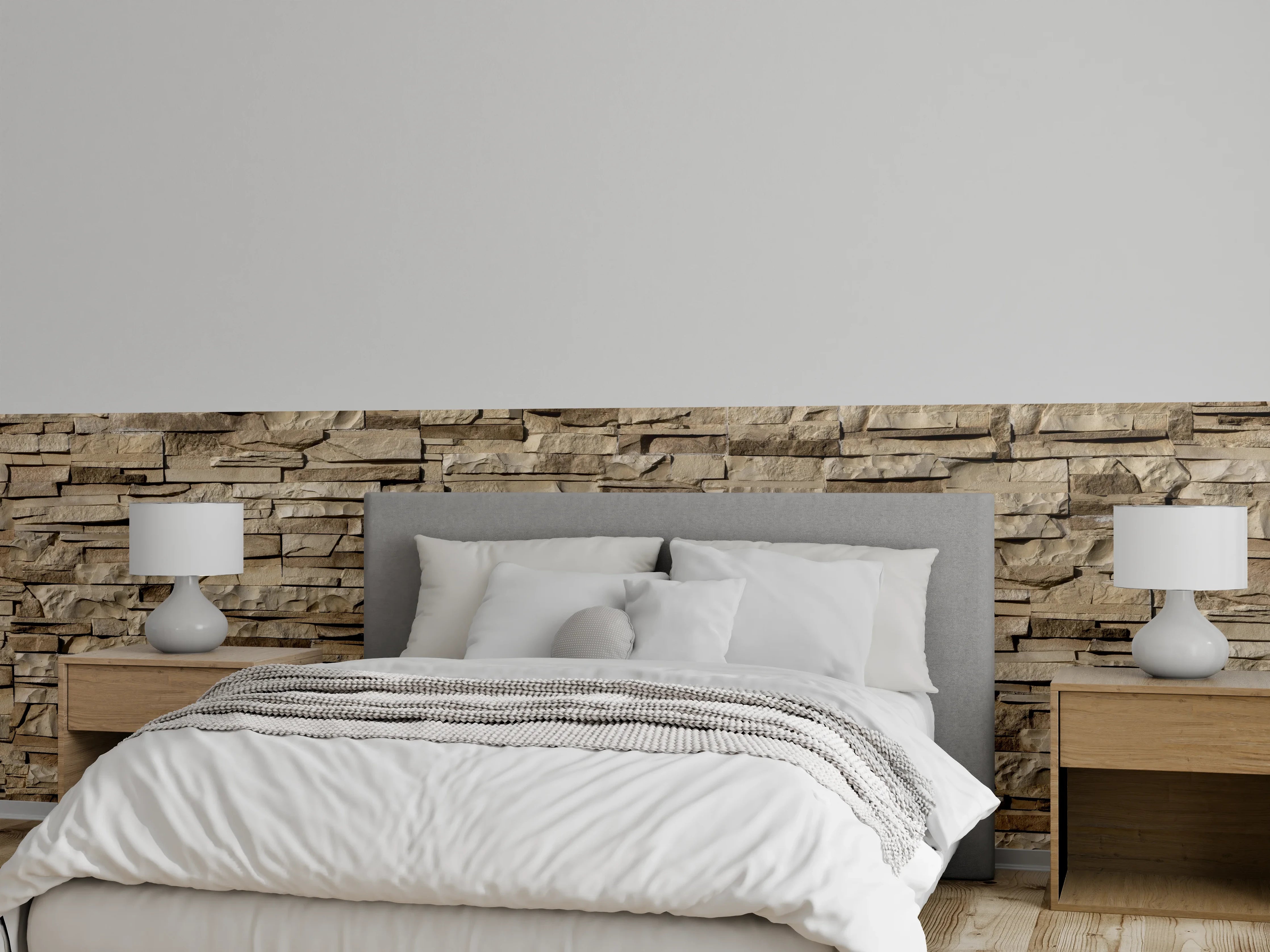 Wandverkleidung Schlafzimmer - Nahtlose Textur von Klinkerfliesen - Dunkel