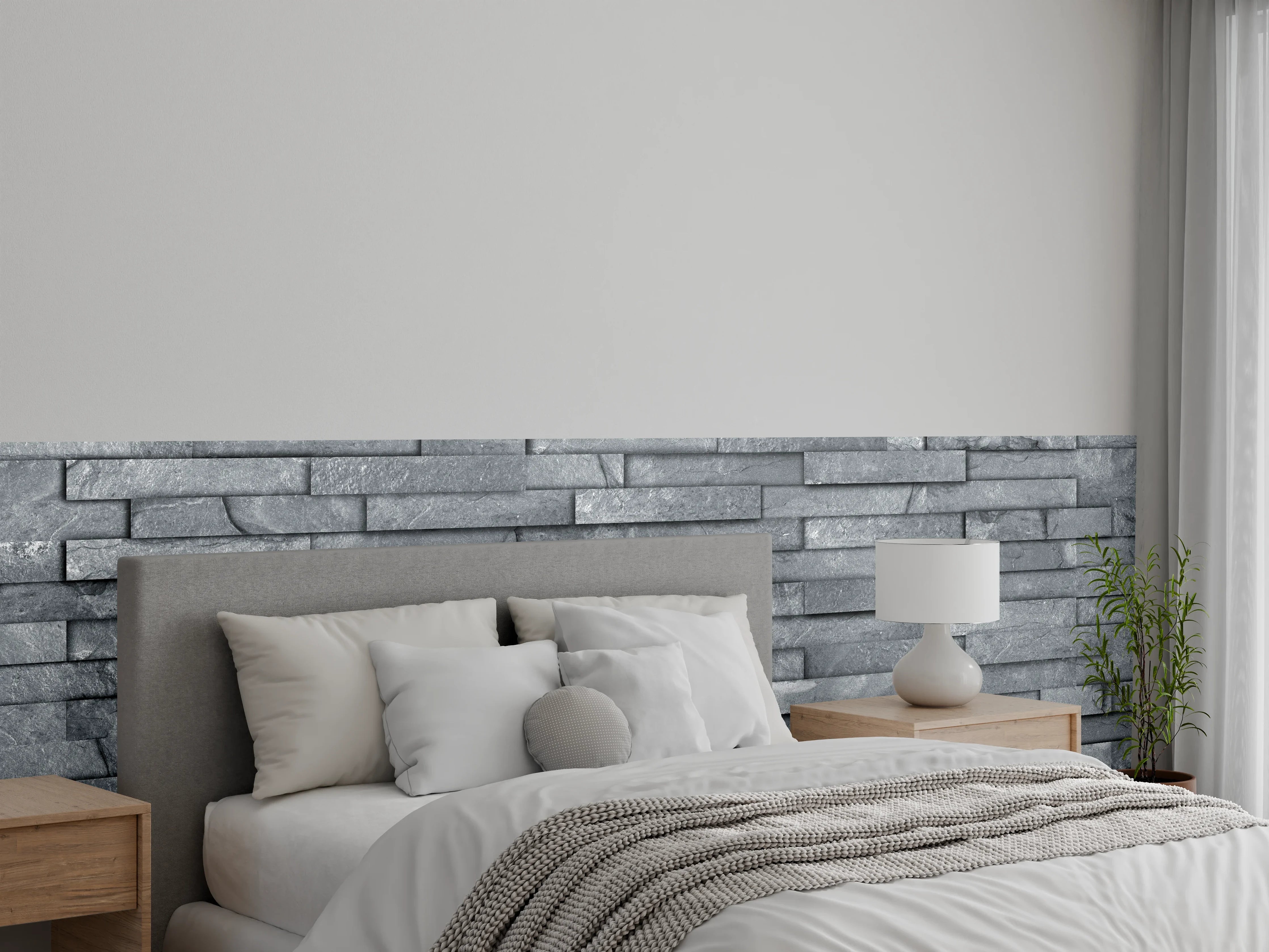 Wandverkleidung Schlafzimmer - Nahtlose graue Schiefersteinwand Textur