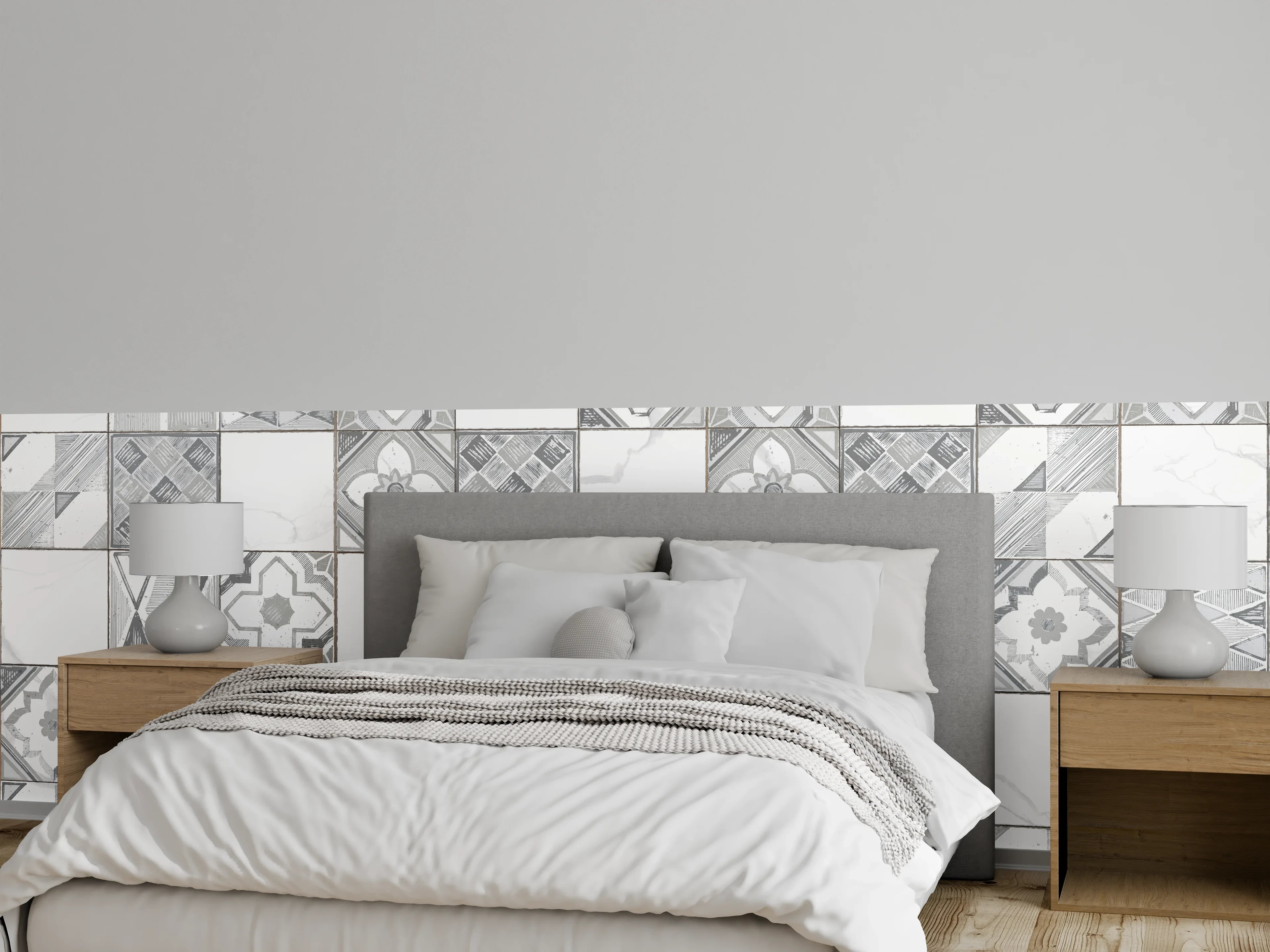 Wandverkleidung Schlafzimmer - Nahtloses monochromes Muster
