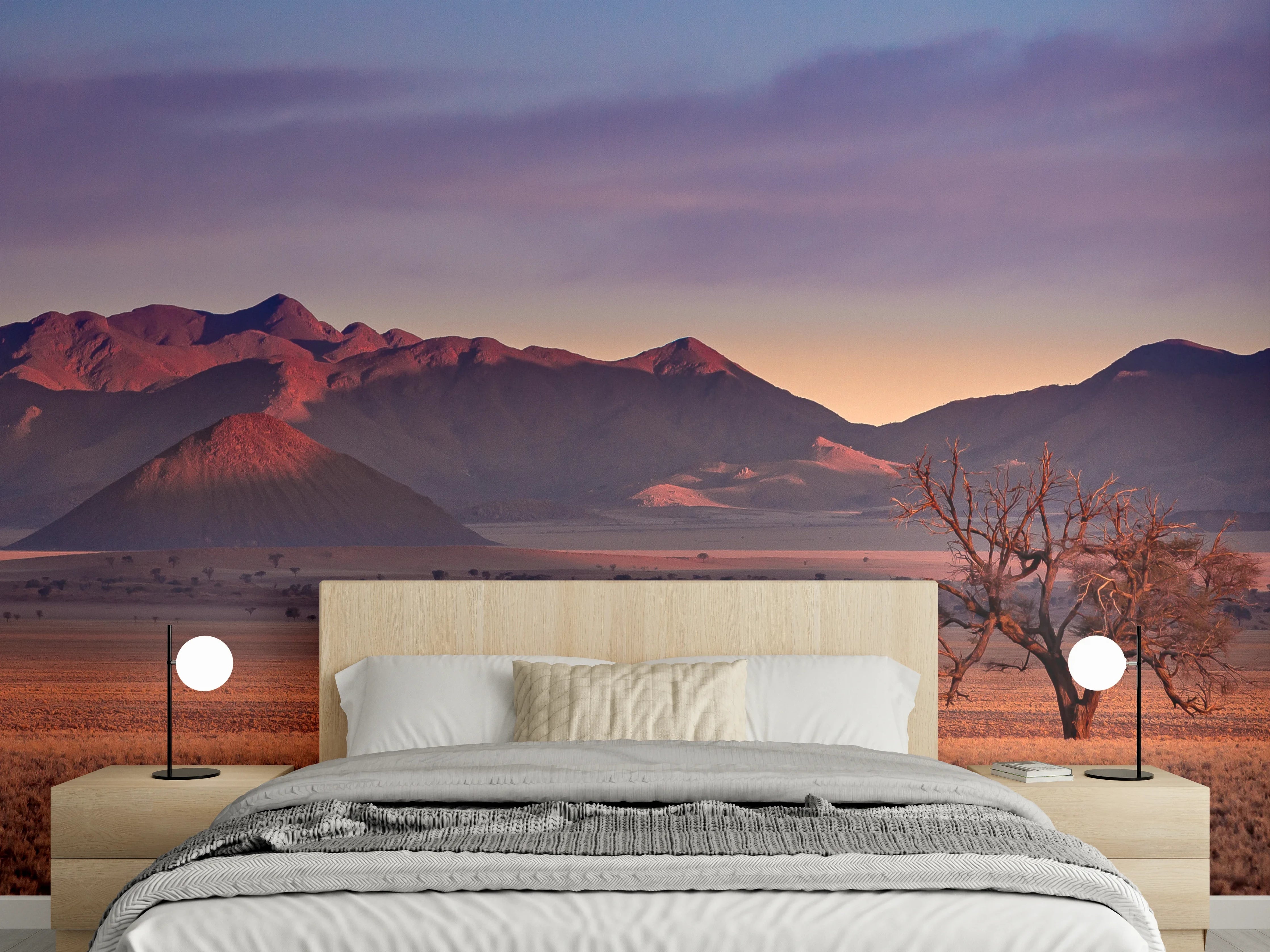 Wandverkleidung Schlafzimmer - Namib Wüste Panorama Fototapete