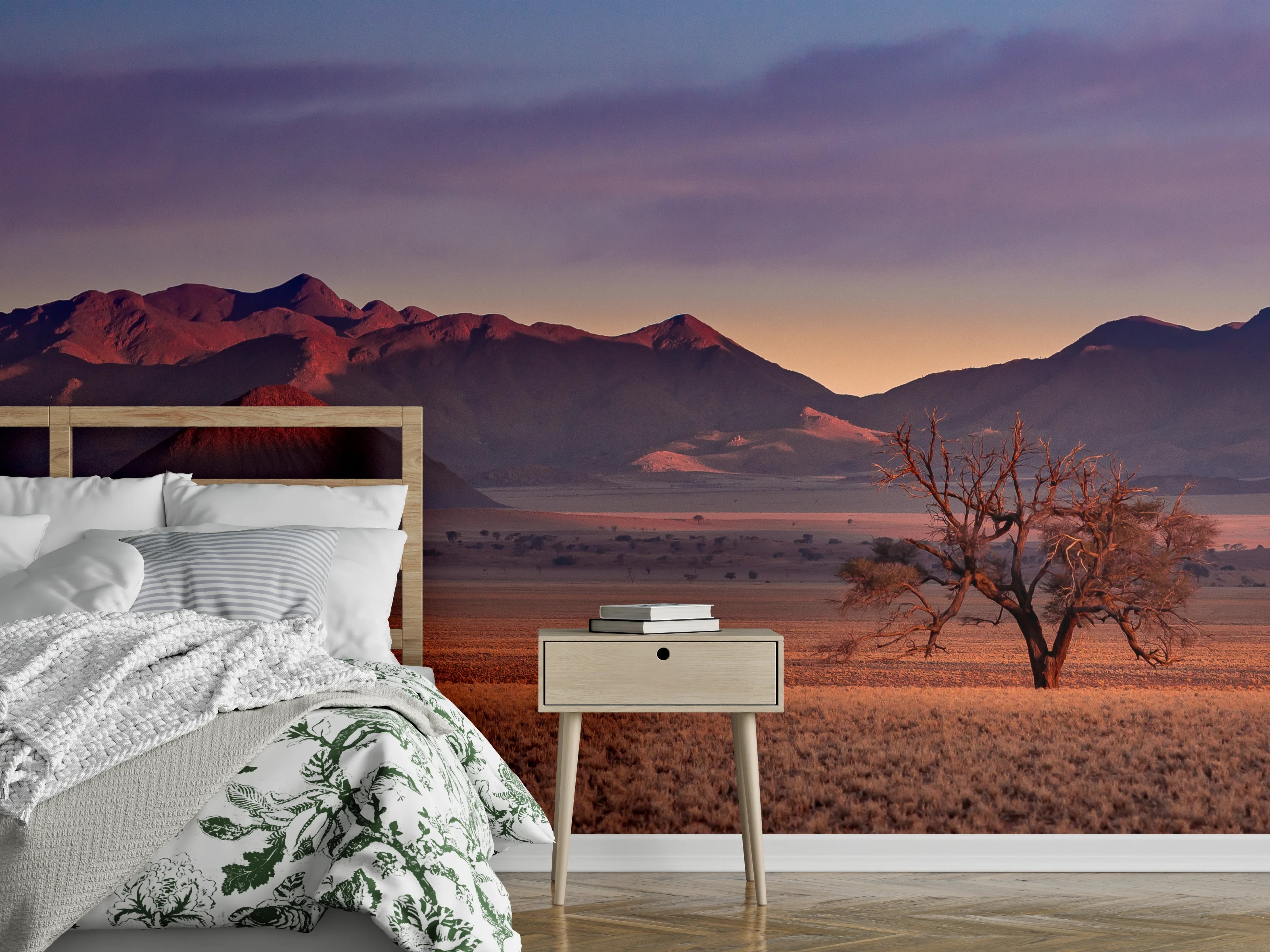 Wandverkleidung Schlafzimmer - Namib Wüste Panorama Fototapete