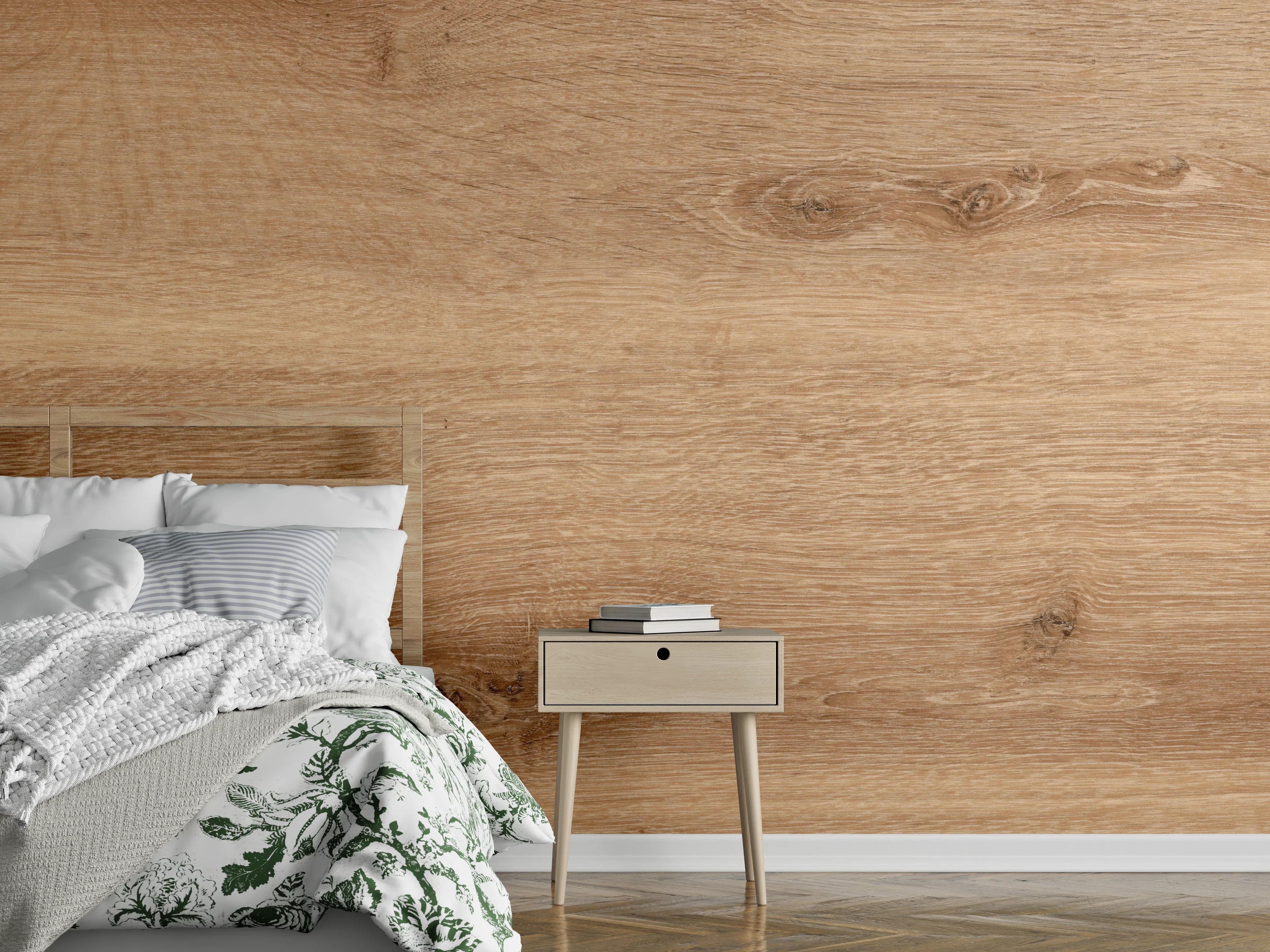Wandverkleidung Schlafzimmer - Natürliche Bambusholz Planke