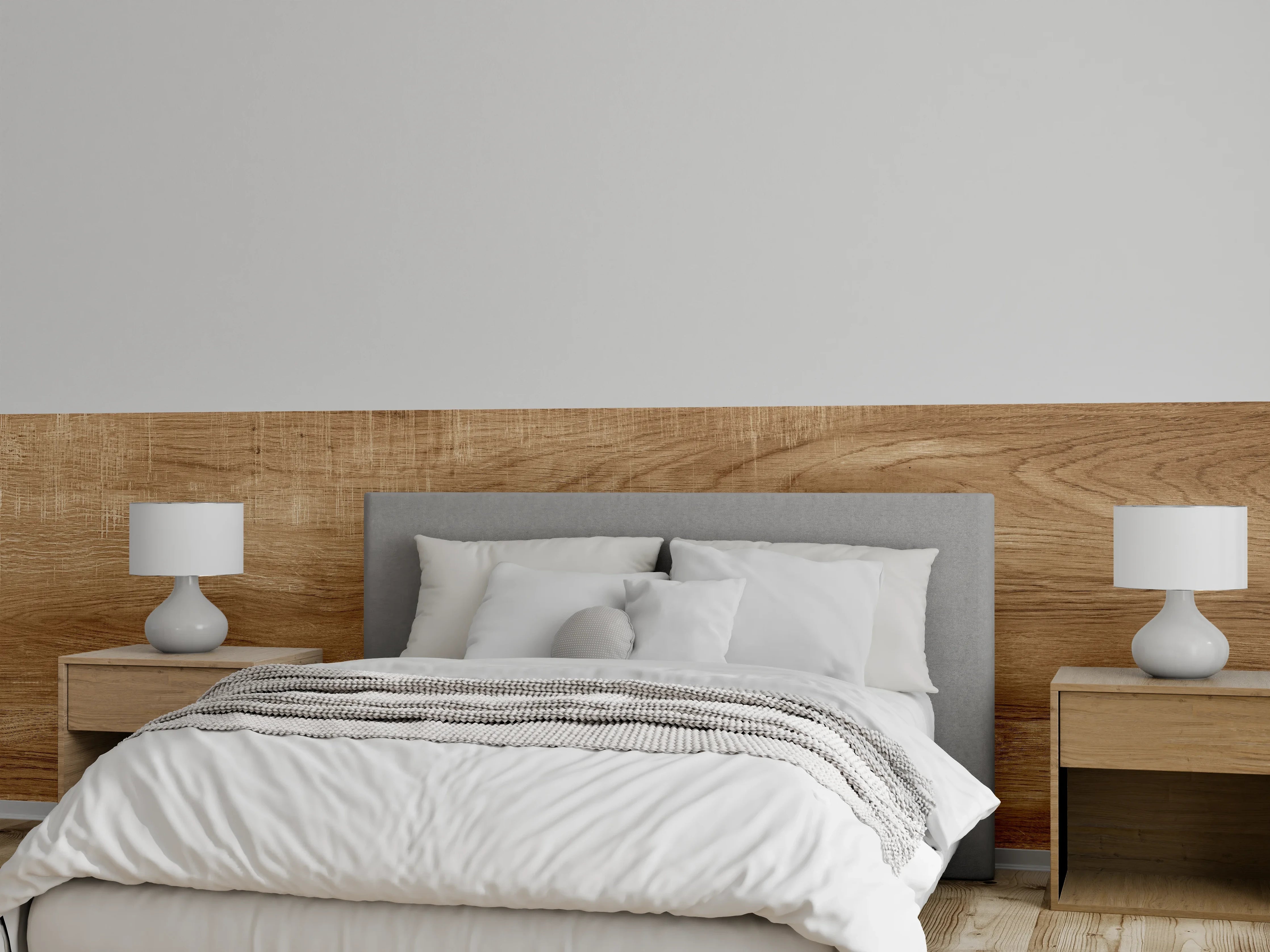 Wandverkleidung Schlafzimmer - Natürliche Braune Walnussholz-Struktur