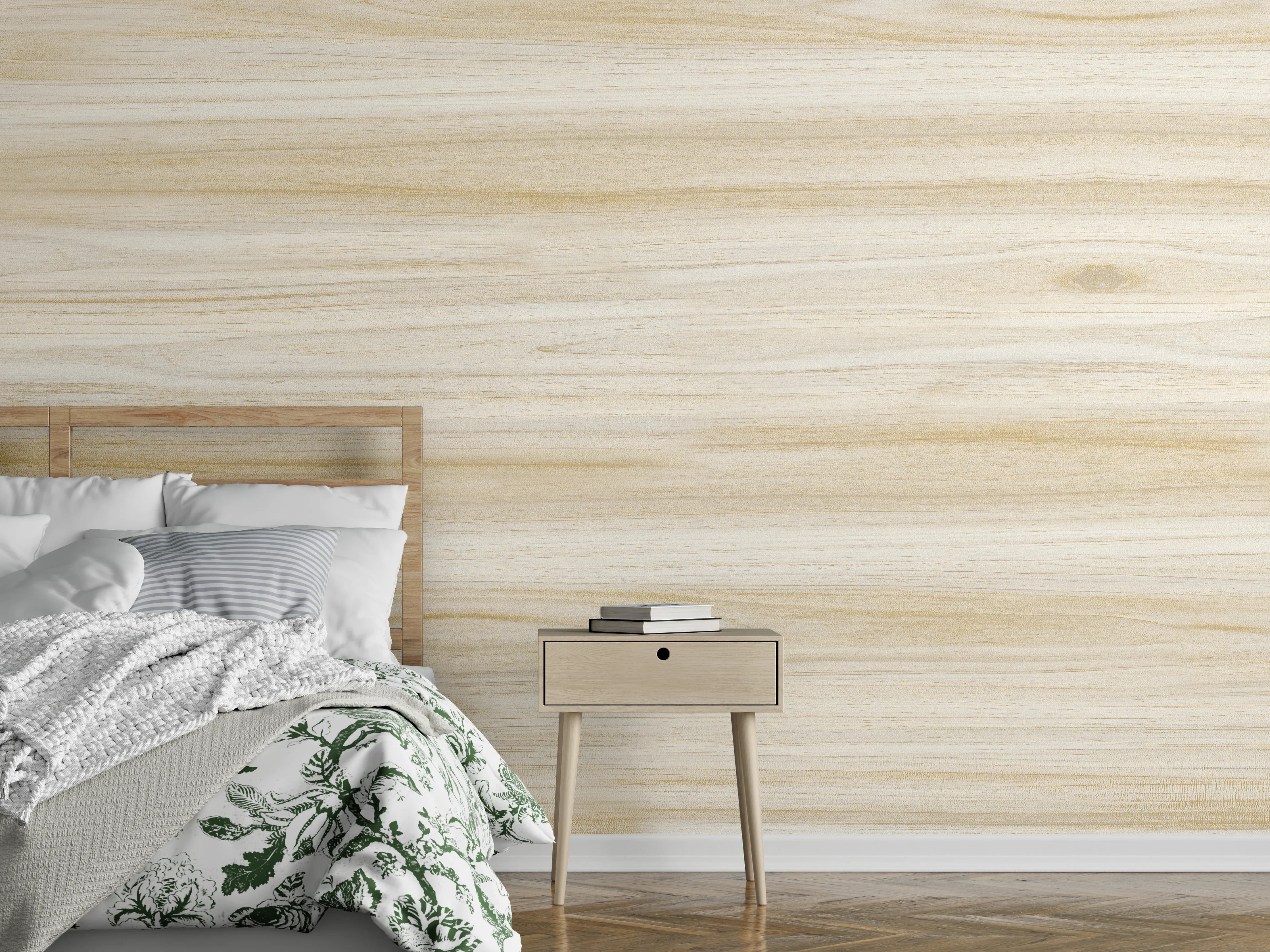 Wandverkleidung Schlafzimmer - Natürliche Holztextur
