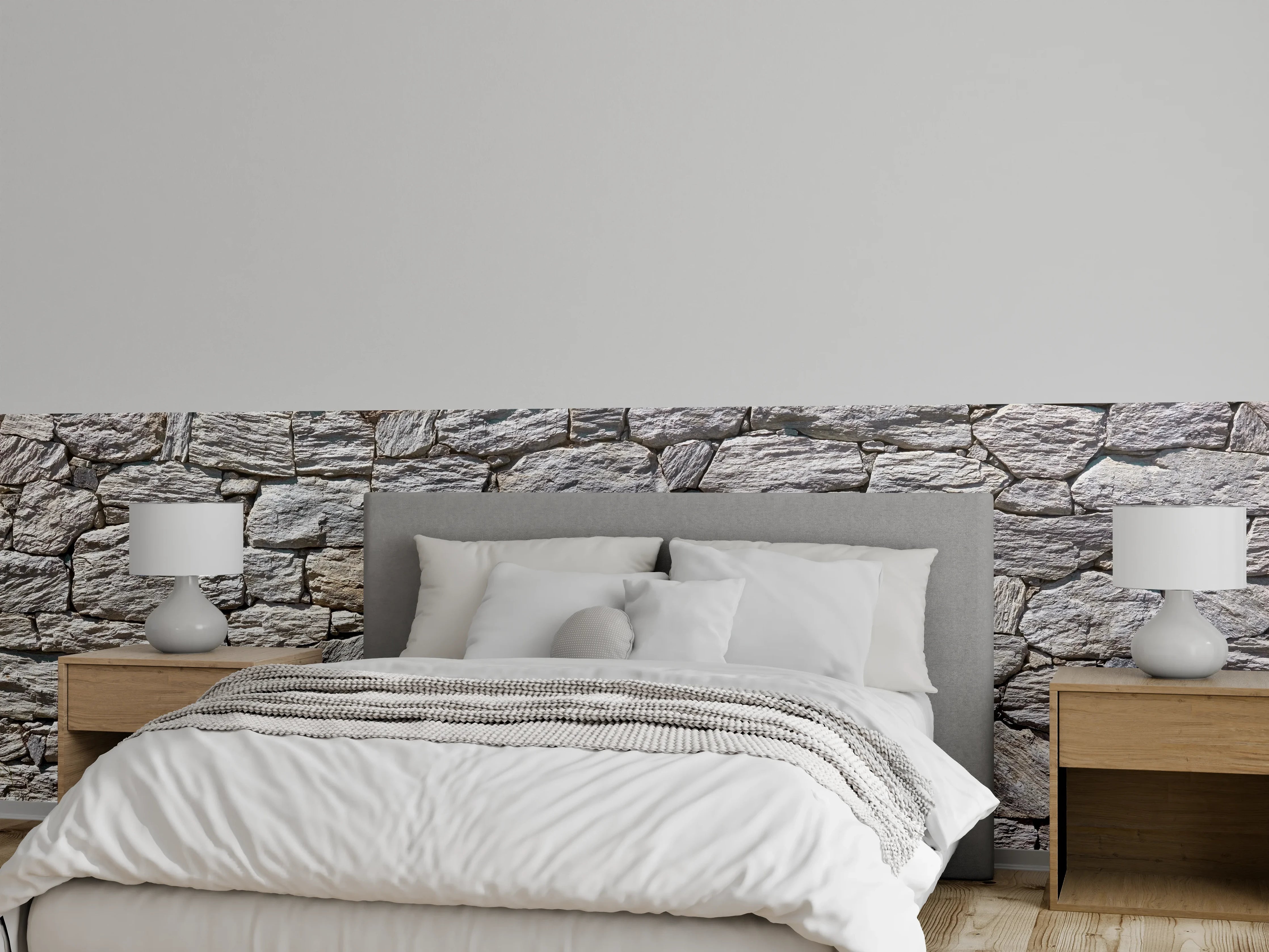 Wandverkleidung Schlafzimmer - Natürliche Steinmauer