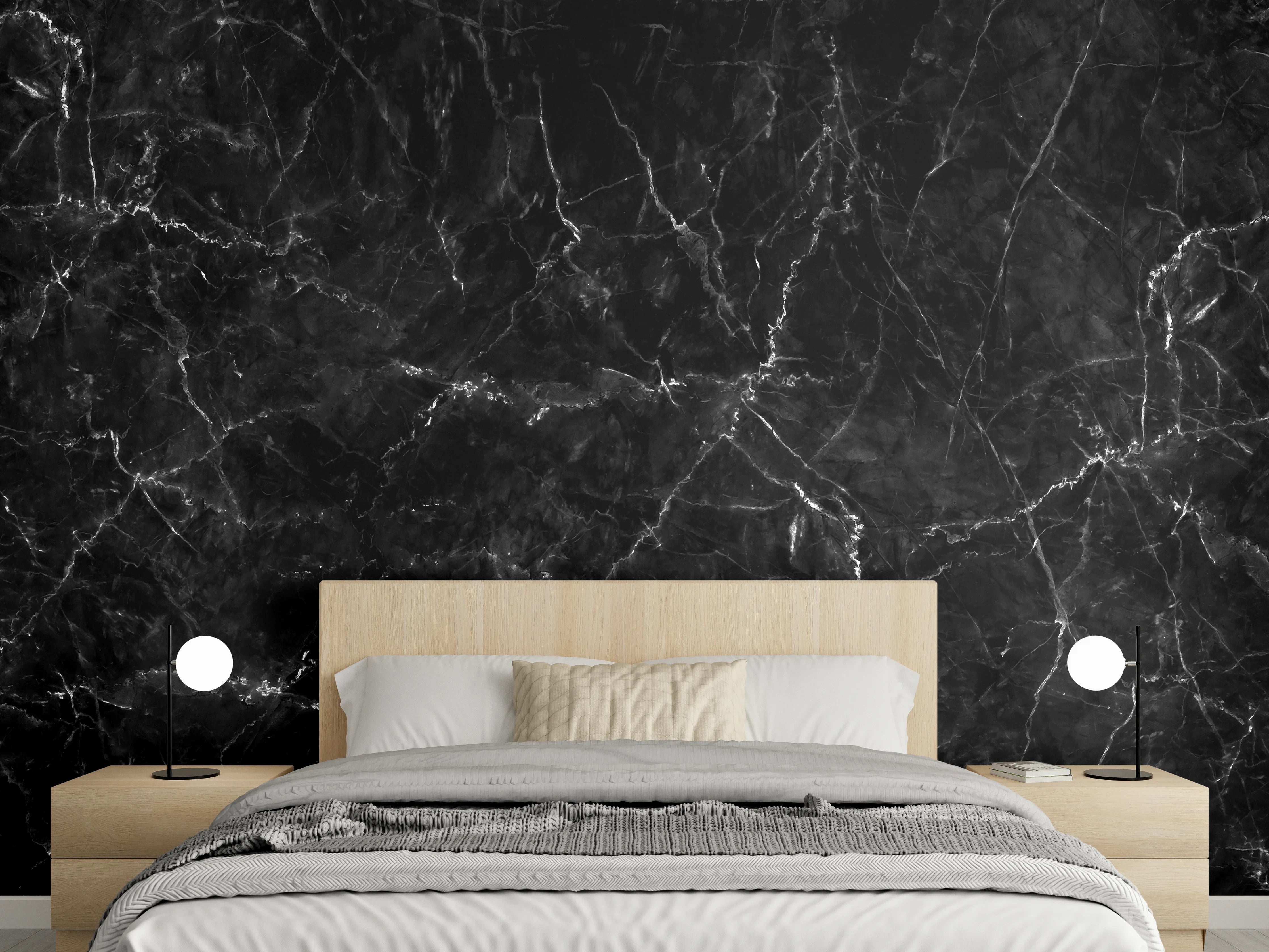 Wandverkleidung Schlafzimmer - Natürlicher schwarzer Marmor