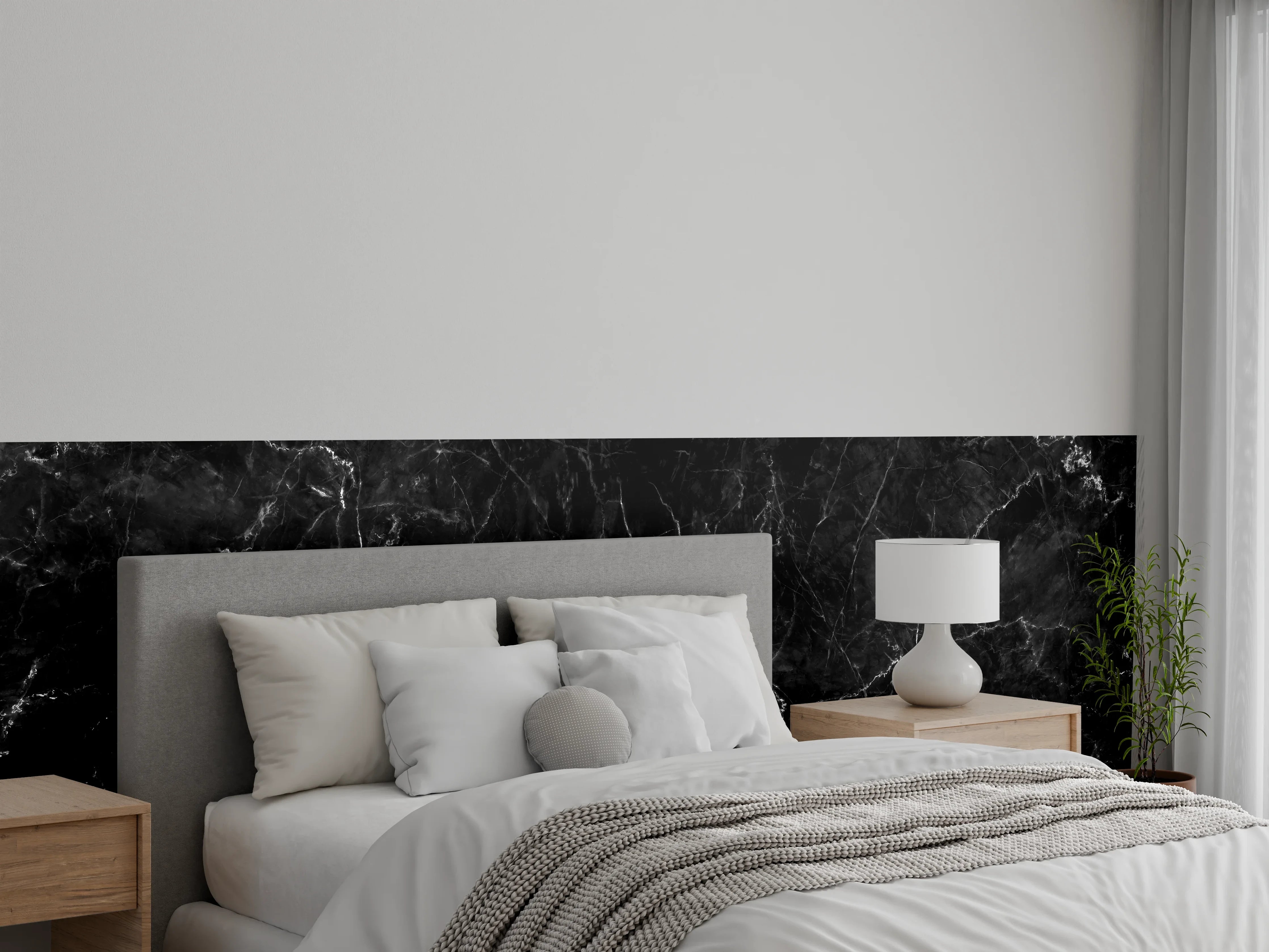 Wandverkleidung Schlafzimmer - Natürlicher schwarzer Marmor