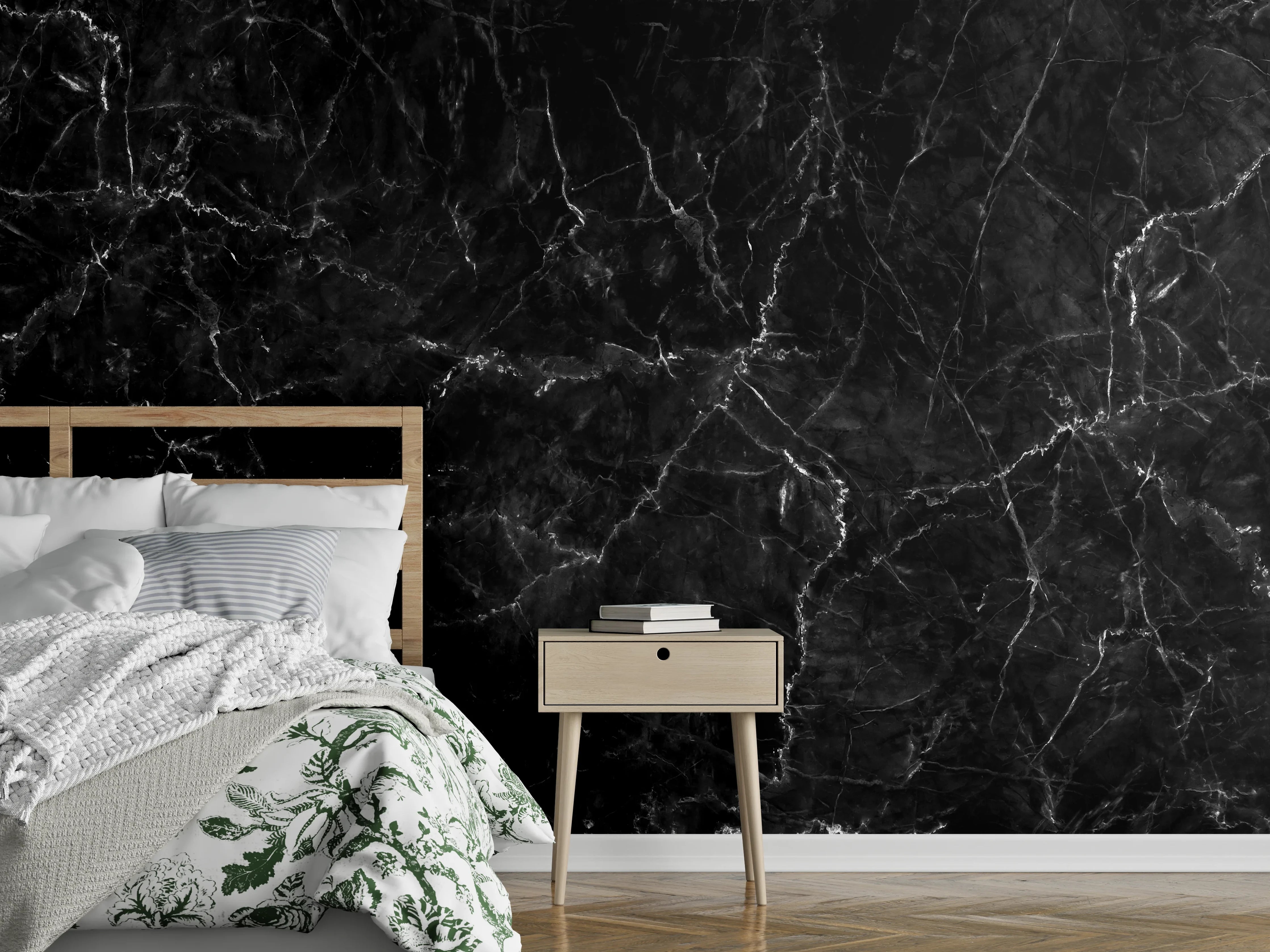 Wandverkleidung Schlafzimmer - Natürlicher schwarzer Marmor